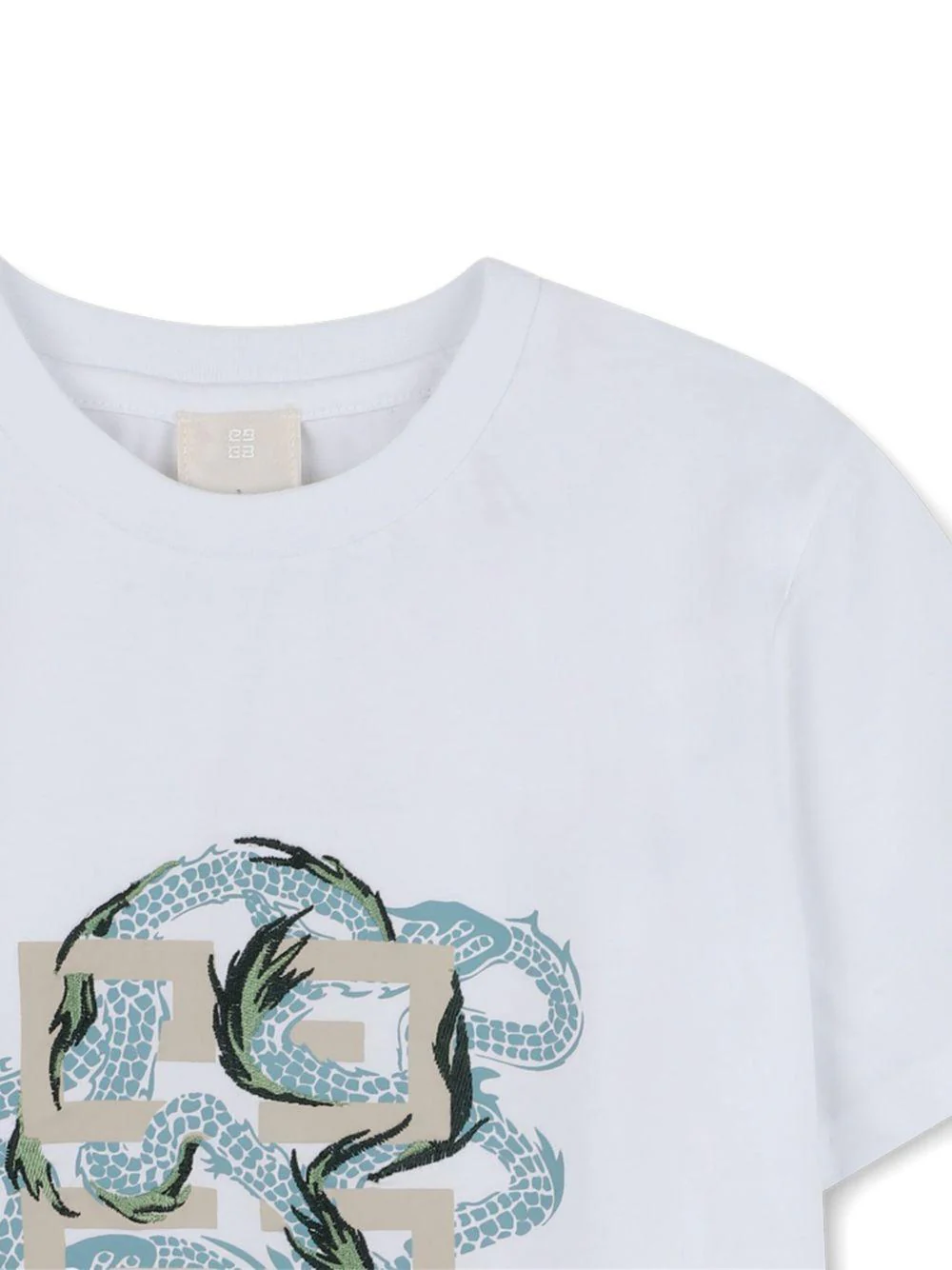 T-shirt per bambino Givenchy Kids bianco con stampa grafica - Image 3