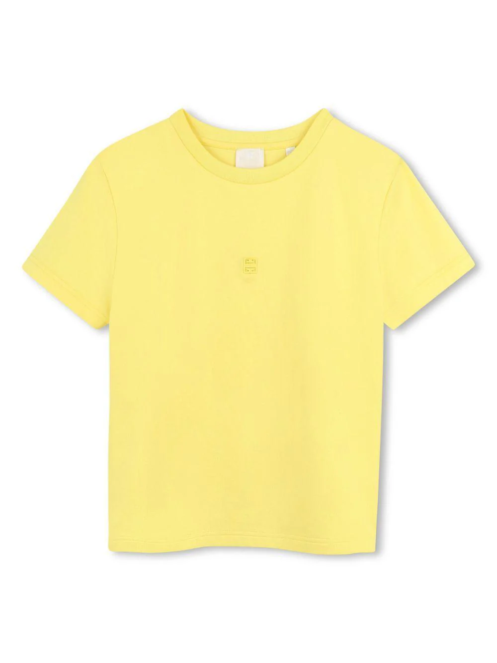 T-shirt per bambino Givenchy Kids giallo con placca 4G con logo sul retro