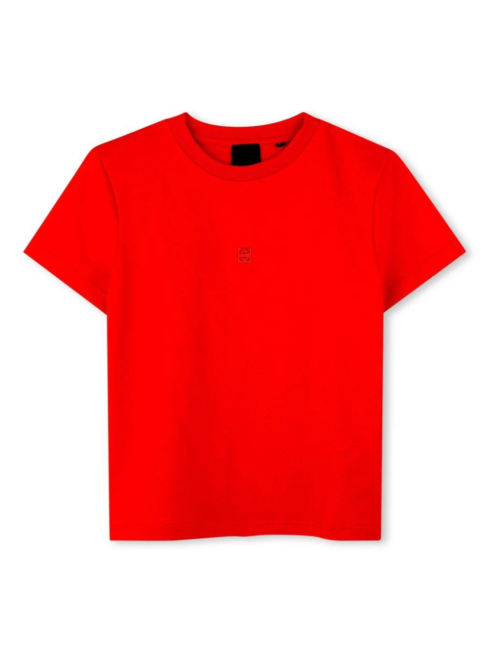 T-shirt per bambino Givenchy Kids rosso con placca 4G con trama jersey