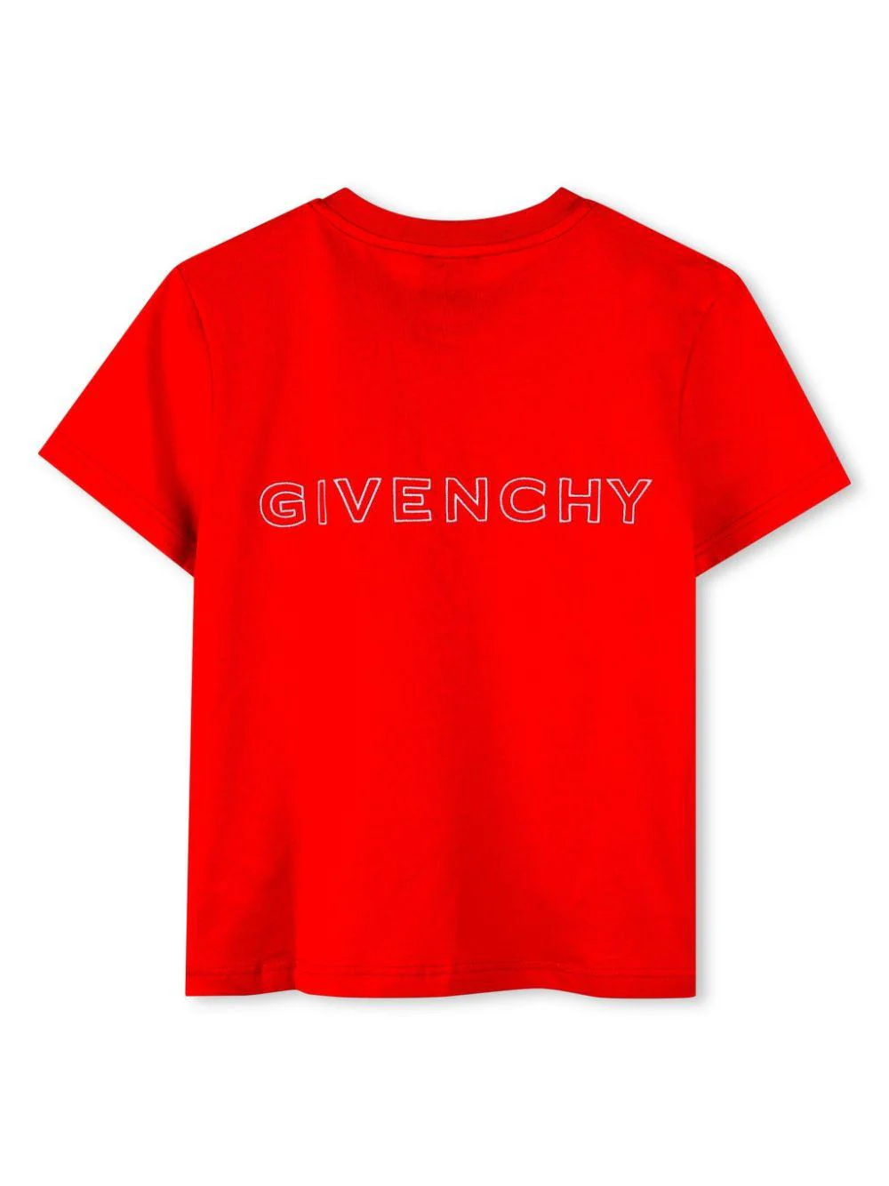 T-shirt per bambino Givenchy Kids rosso con placca 4G con trama jersey - Image 2