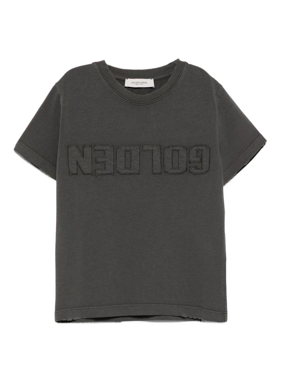 T-shirt per bambino Golden Goose Kids grigia con logo in rilievo