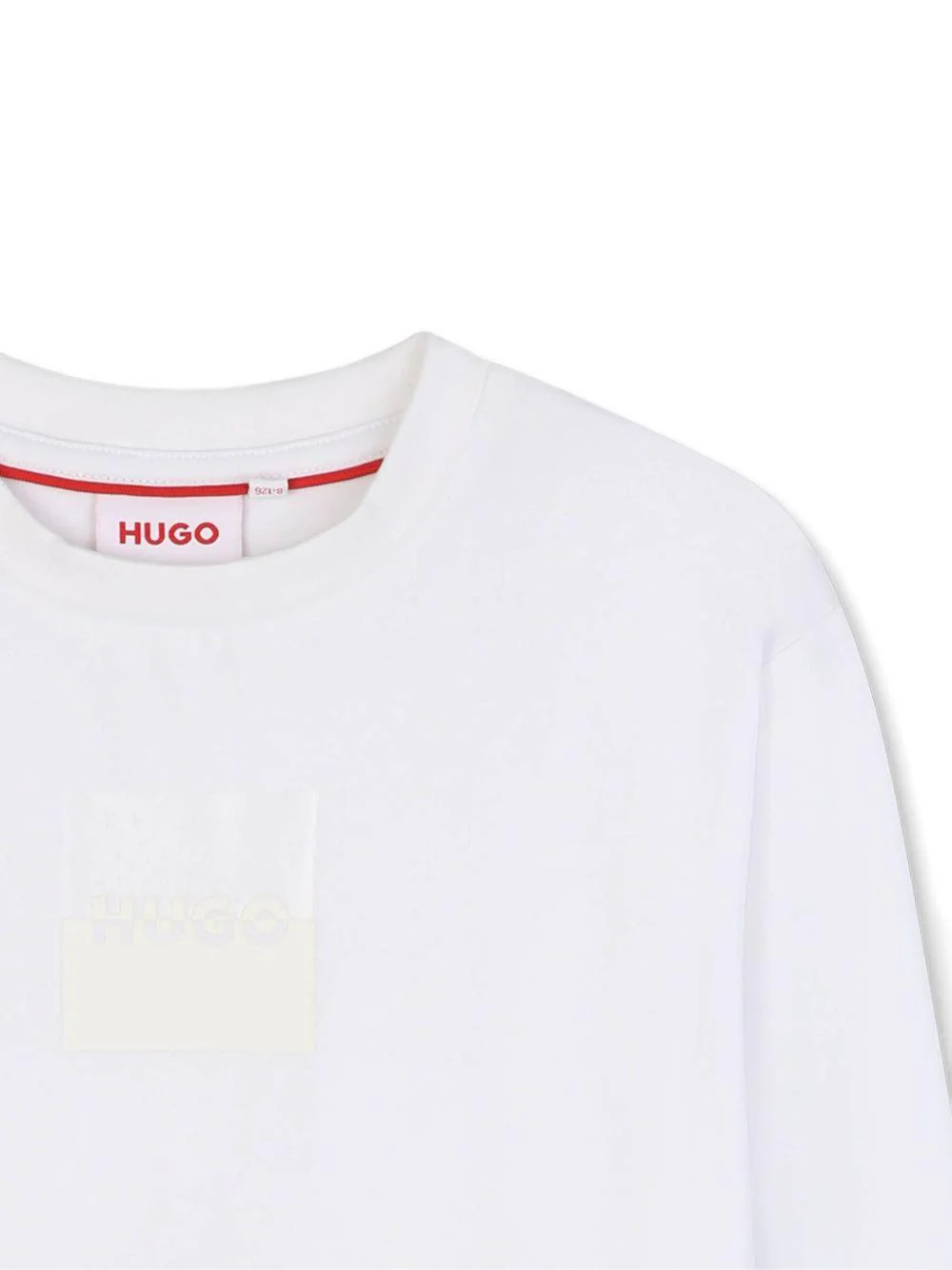 T-shirt per bambino Hugo Kids bianca con dettaglio logo stampato - Image 2