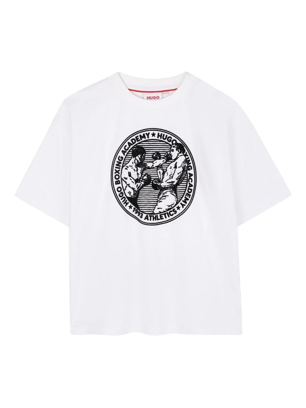T-shirt per bambino Hugo Kids bianco con stampa Boxing Academy