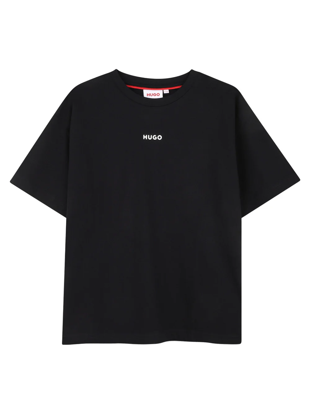 T-shirt per bambino Hugo Kids nera con logo sul davanti