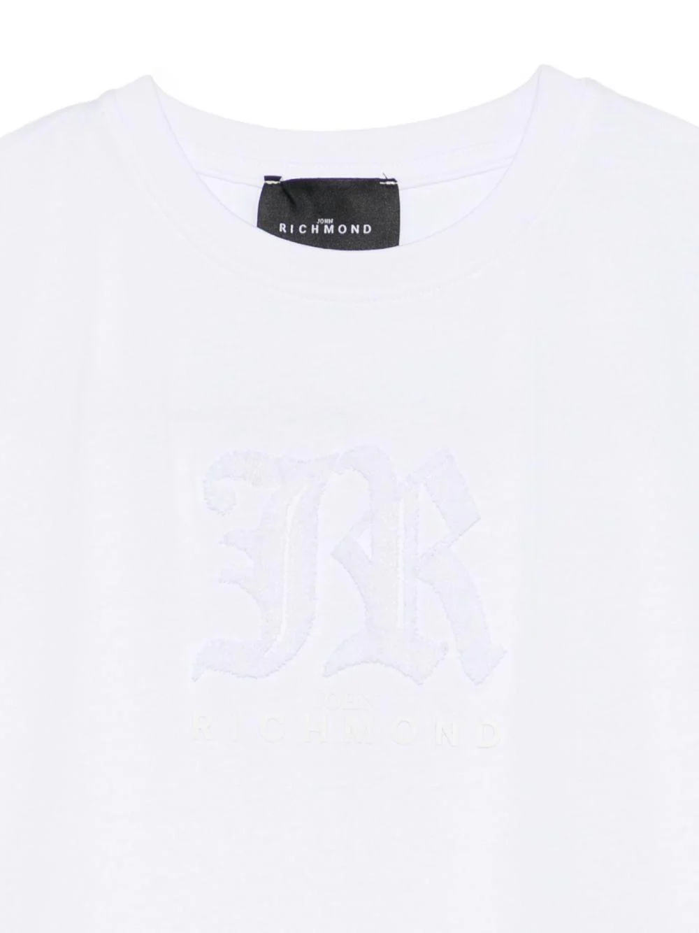 T-shirt per bambino John Richmond Junior bianco con logo in rilievo - Image 2