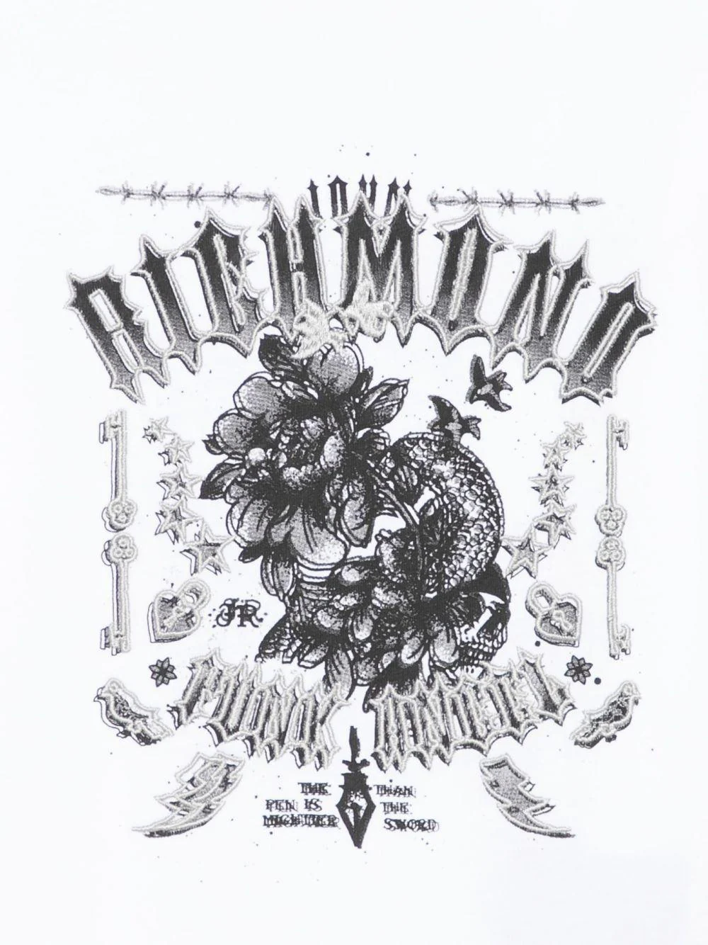 T-shirt per bambino John Richmond Junior bianco con stampa grafica - Image 3