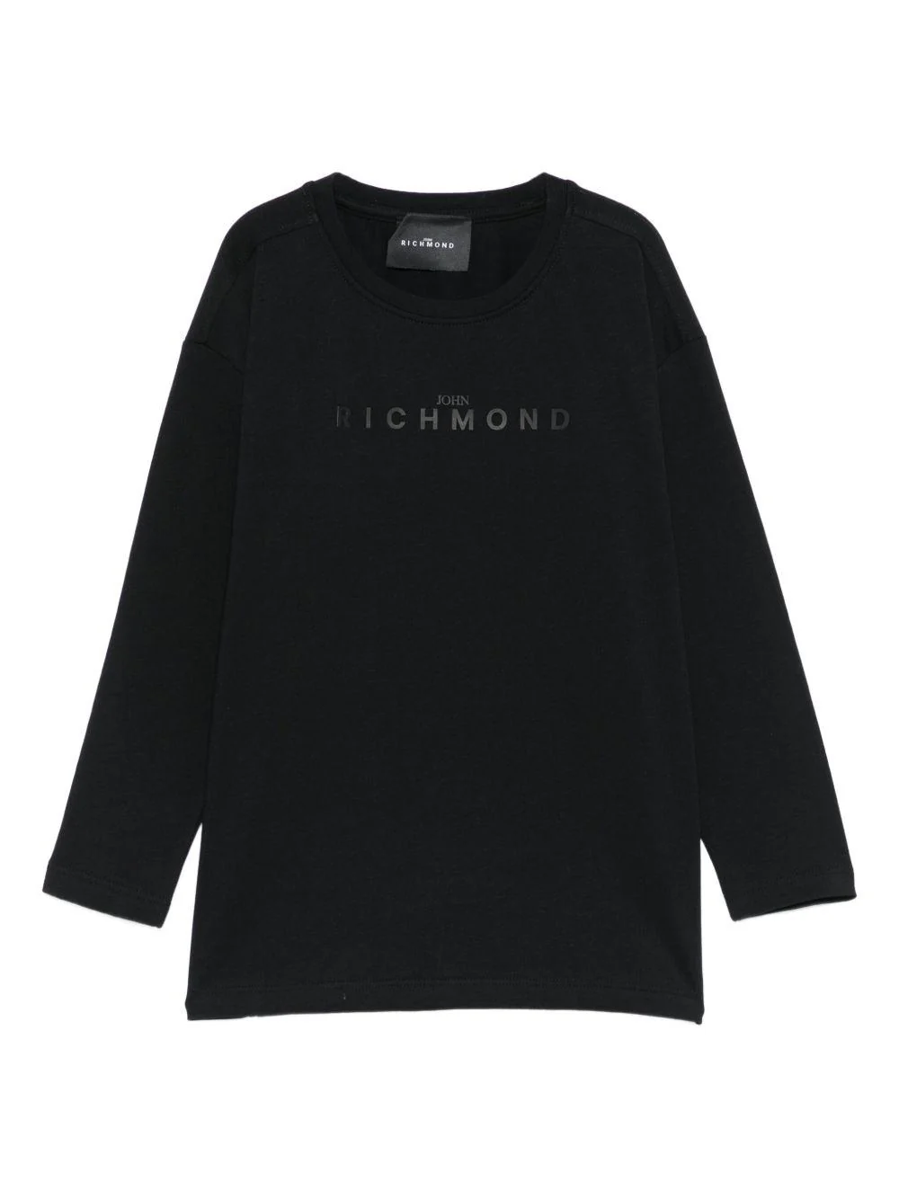 T-shirt per bambino John Richmond Junior nero con dettaglio logo