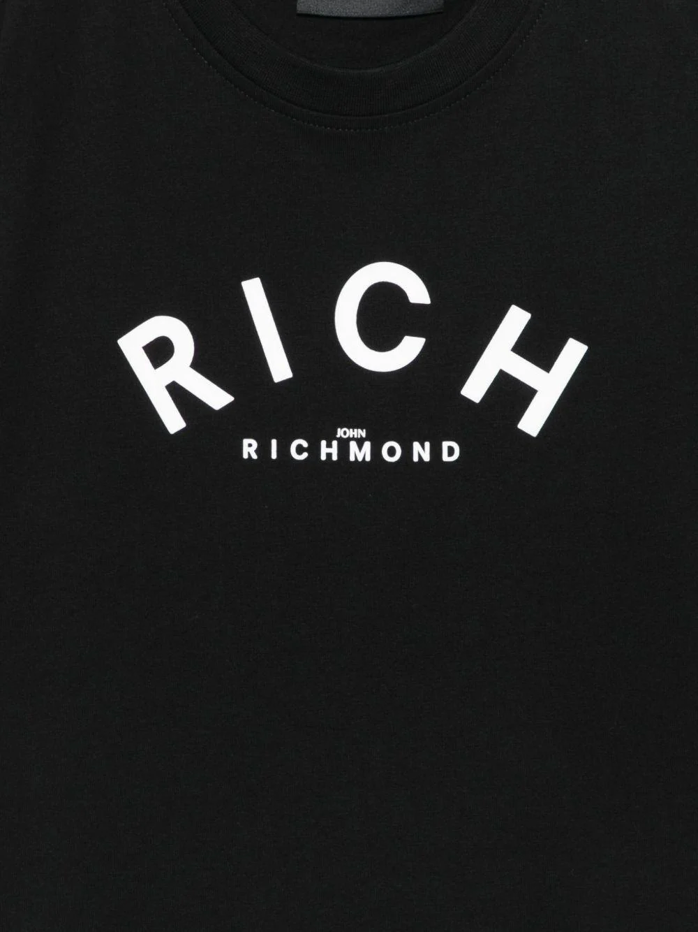 T-shirt per bambino John Richmond Junior nero con logo a contrasto - Image 2