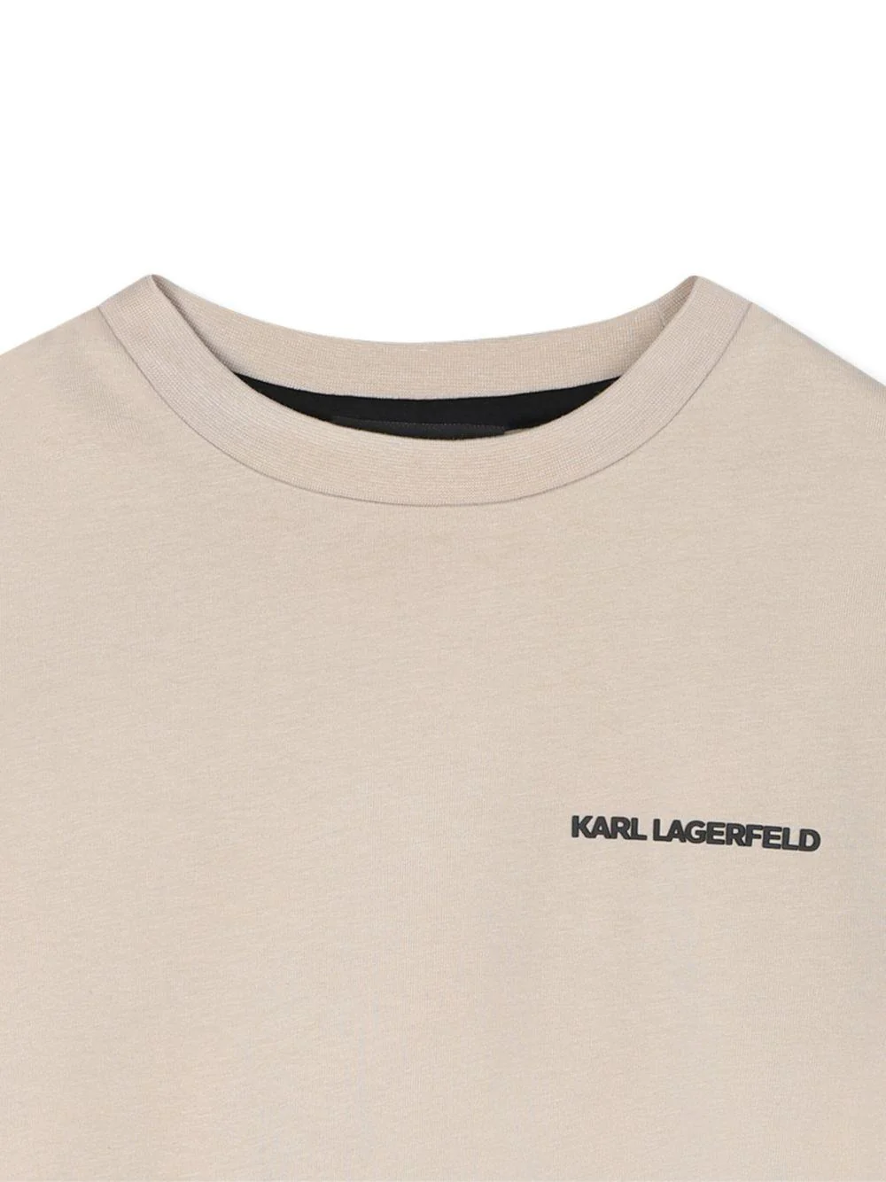 T-shirt per bambino Karl Lagerfeld Kids beige con stampa grafica - Image 3