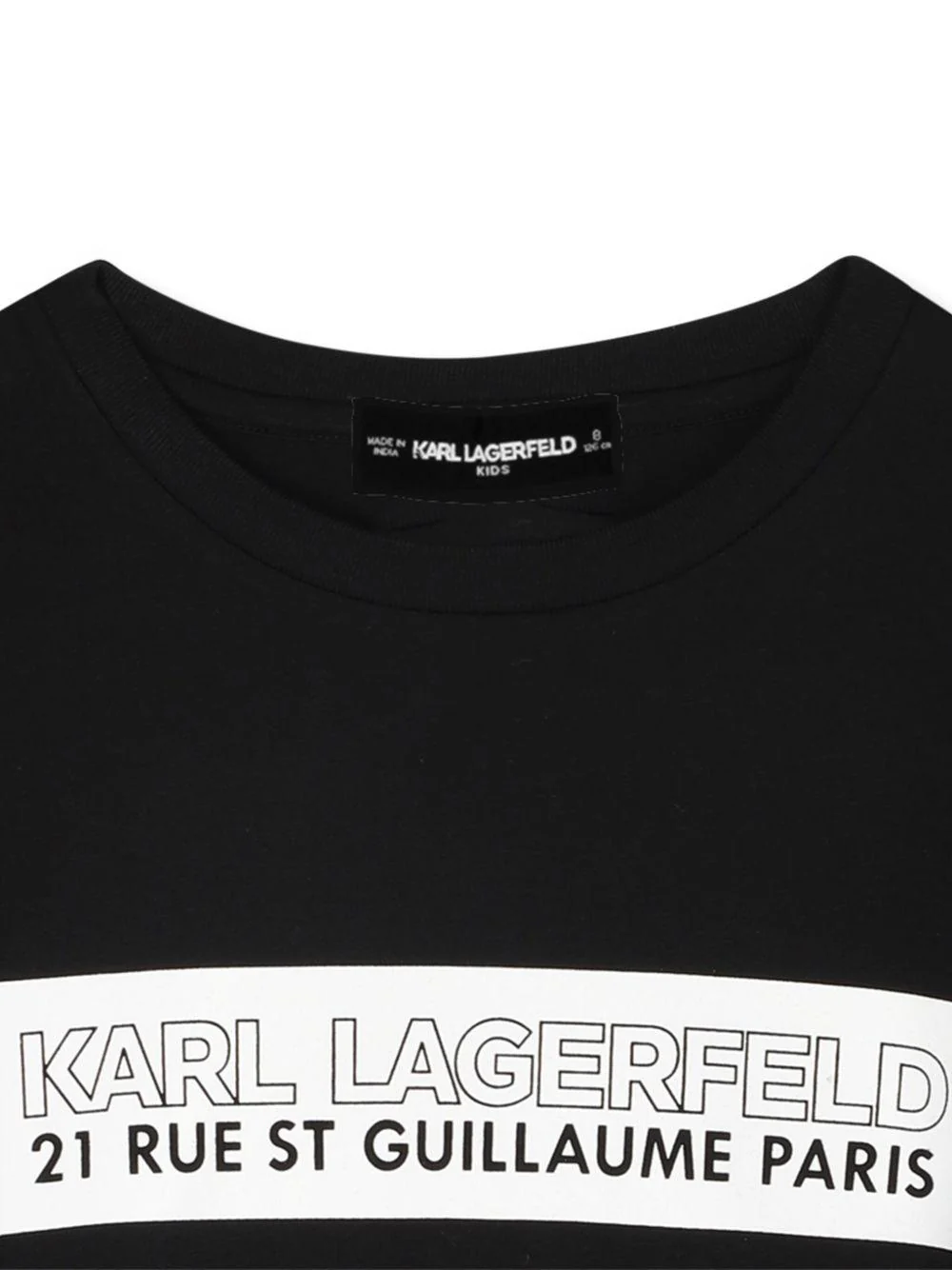 T-shirt per bambino Karl Lagerfeld Kids nero con stampa grafica - Image 3