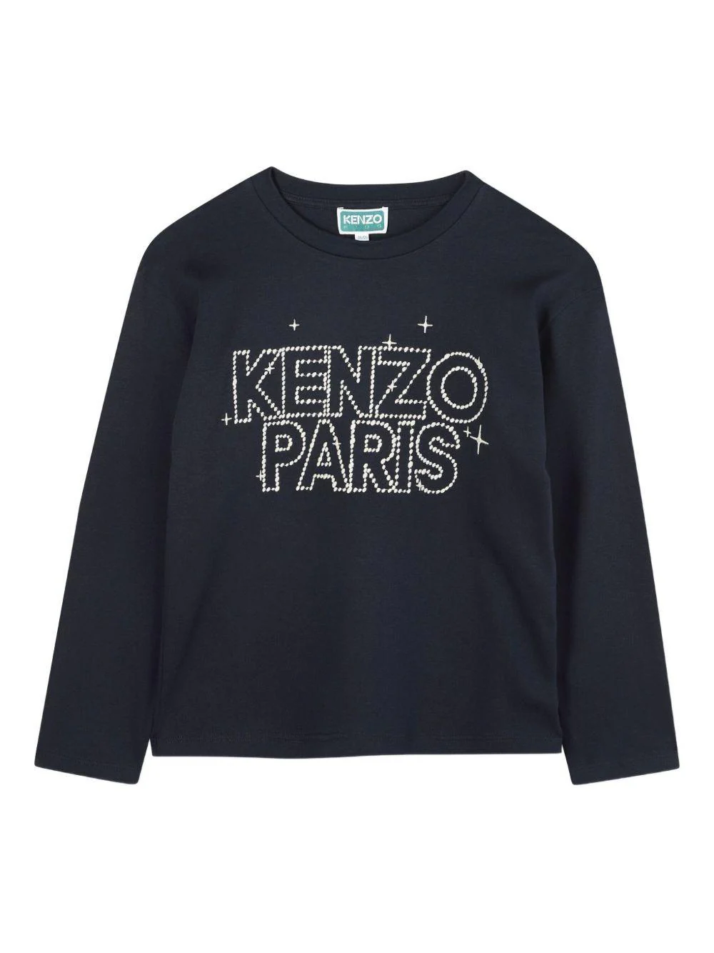 T-shirt per bambino Kenzo Kids blu a maniche lunghe con logo