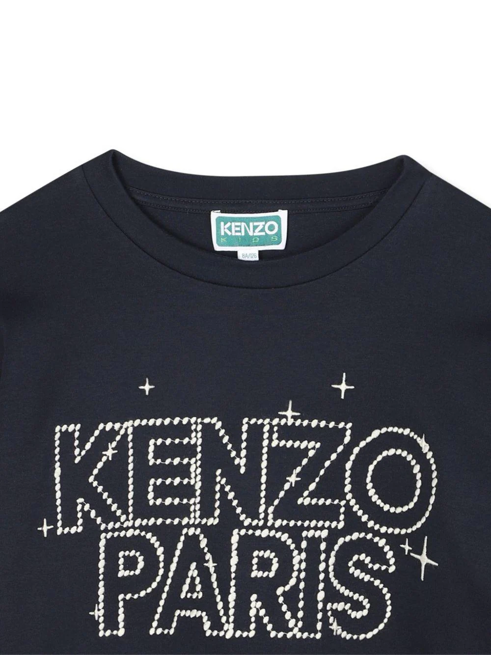 T-shirt per bambino Kenzo Kids blu a maniche lunghe con logo - Image 3