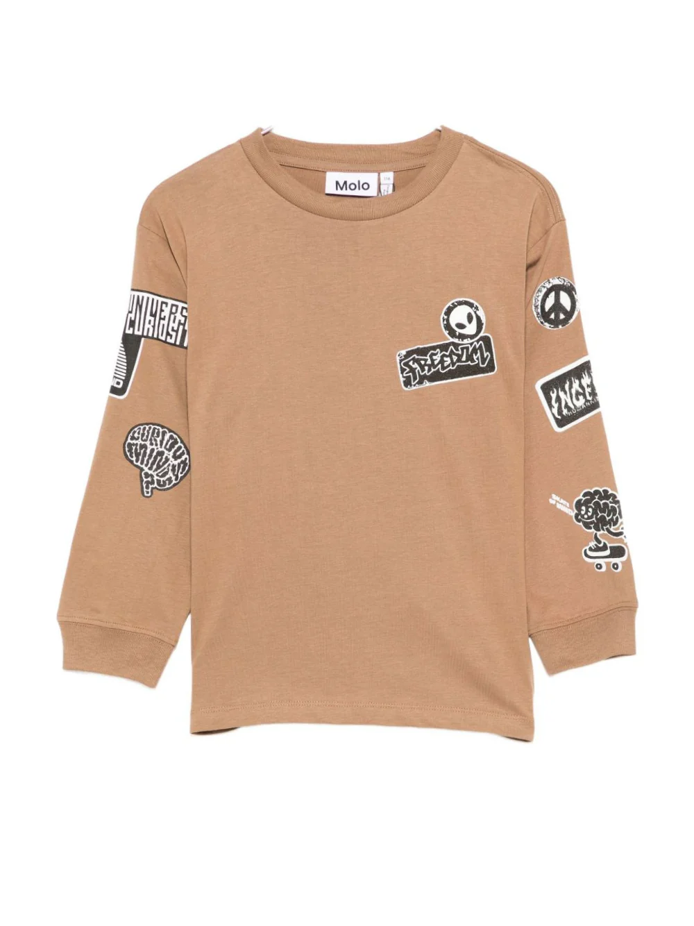 T-shirt per bambino Molo beige con applicazioni all-over