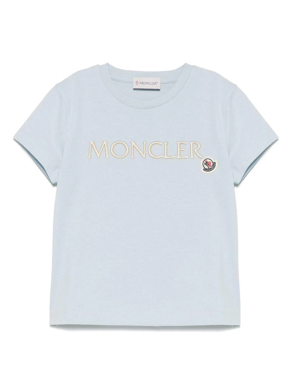 T-shirt per bambino Moncler Enfant azzurro in cotone con logo