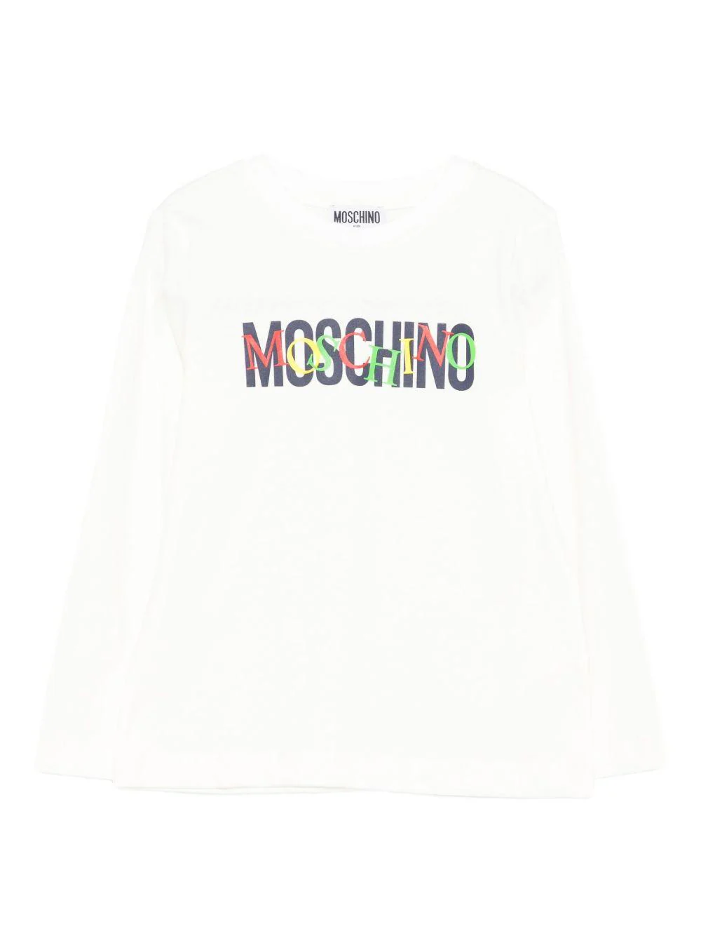 T-shirt per bambino Moschino Kids bianco con stampa logo