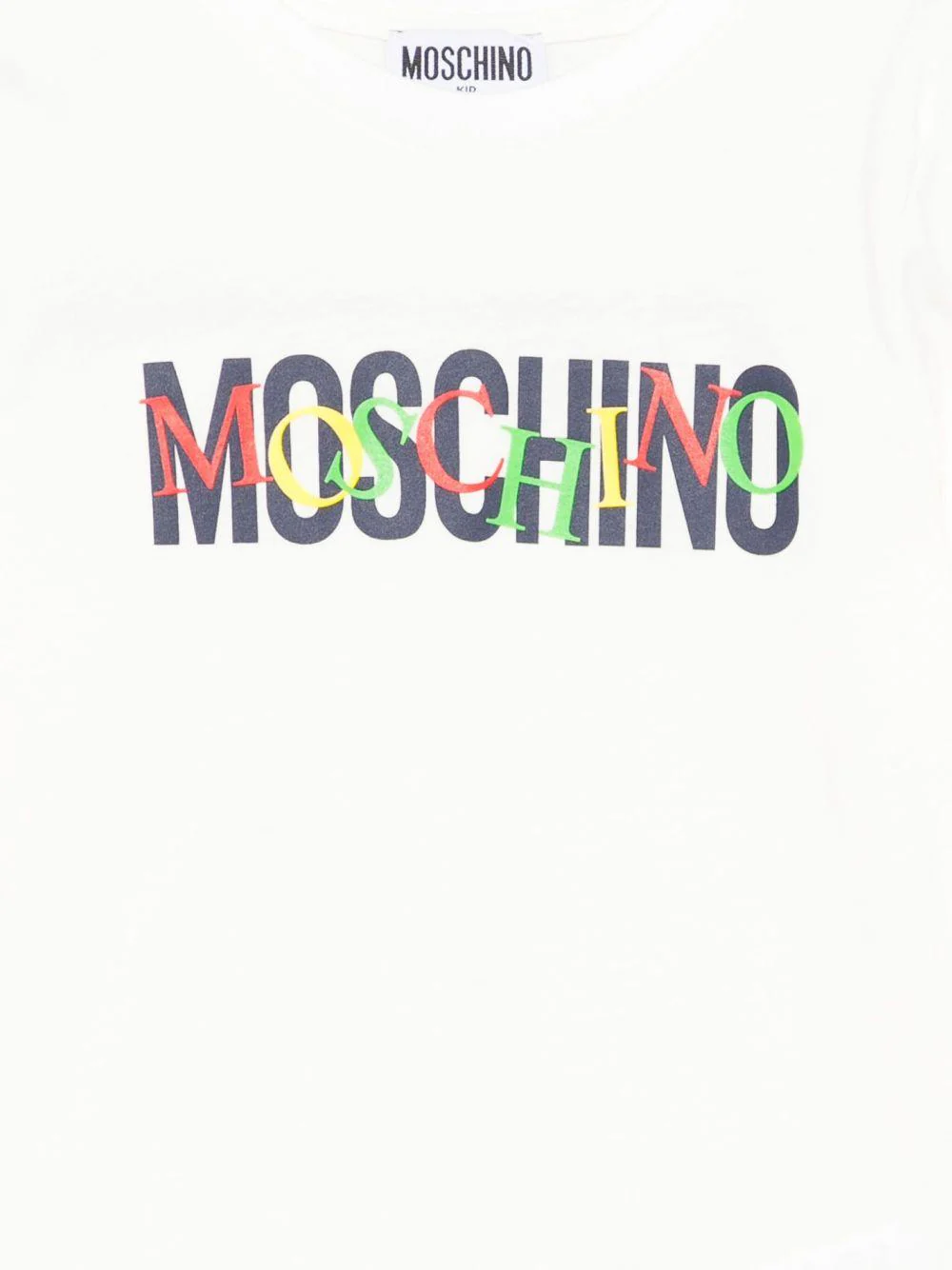 T-shirt per bambino Moschino Kids bianco con stampa logo - Image 2