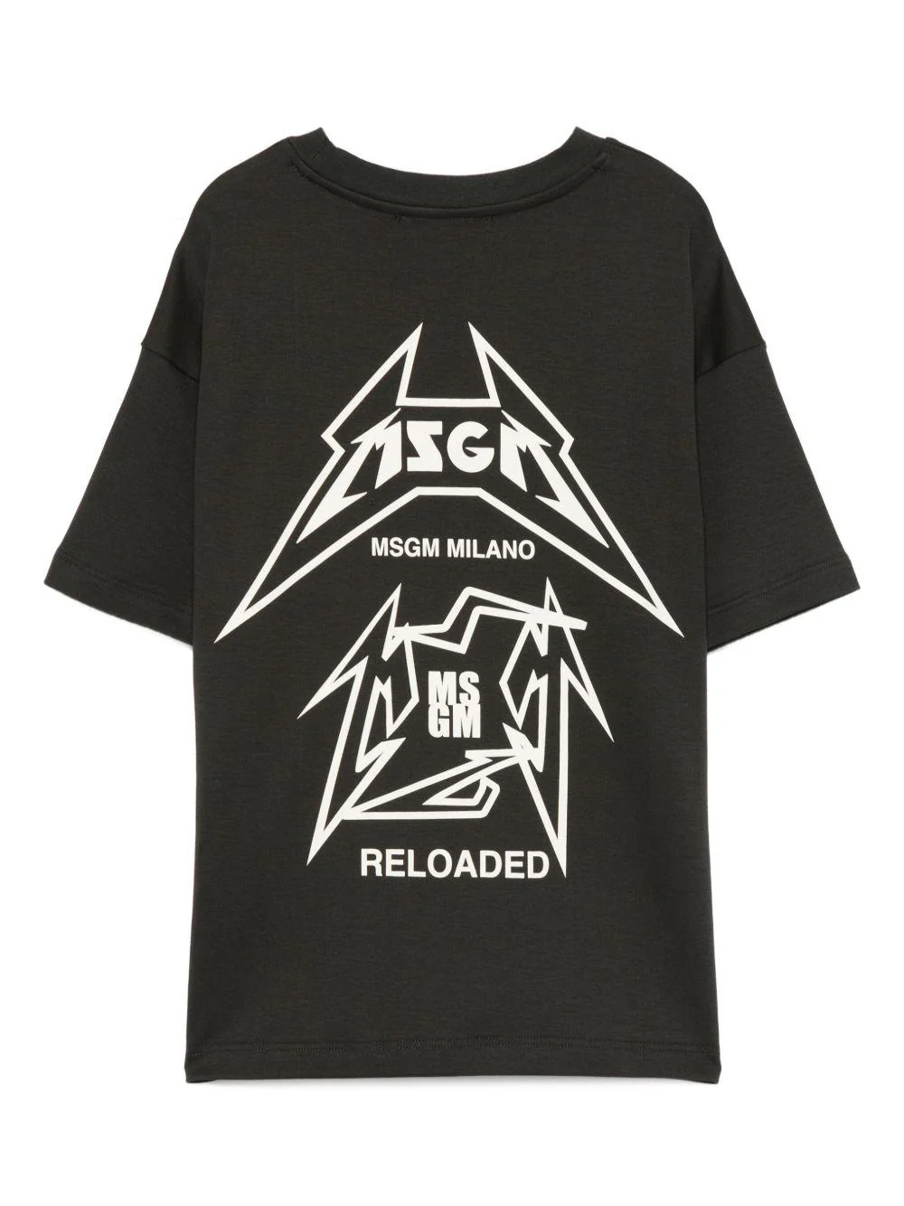 T-shirt per bambino MSGM Kids nera con stampa grafica sul davanti - Image 3