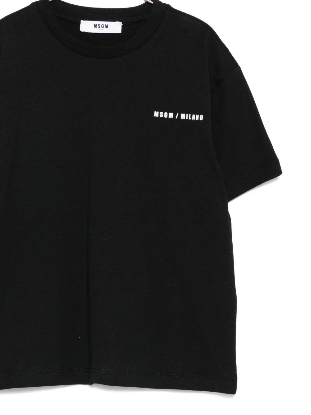 T-shirt per bambino MSGM Kids nera con stampa logo - Image 3
