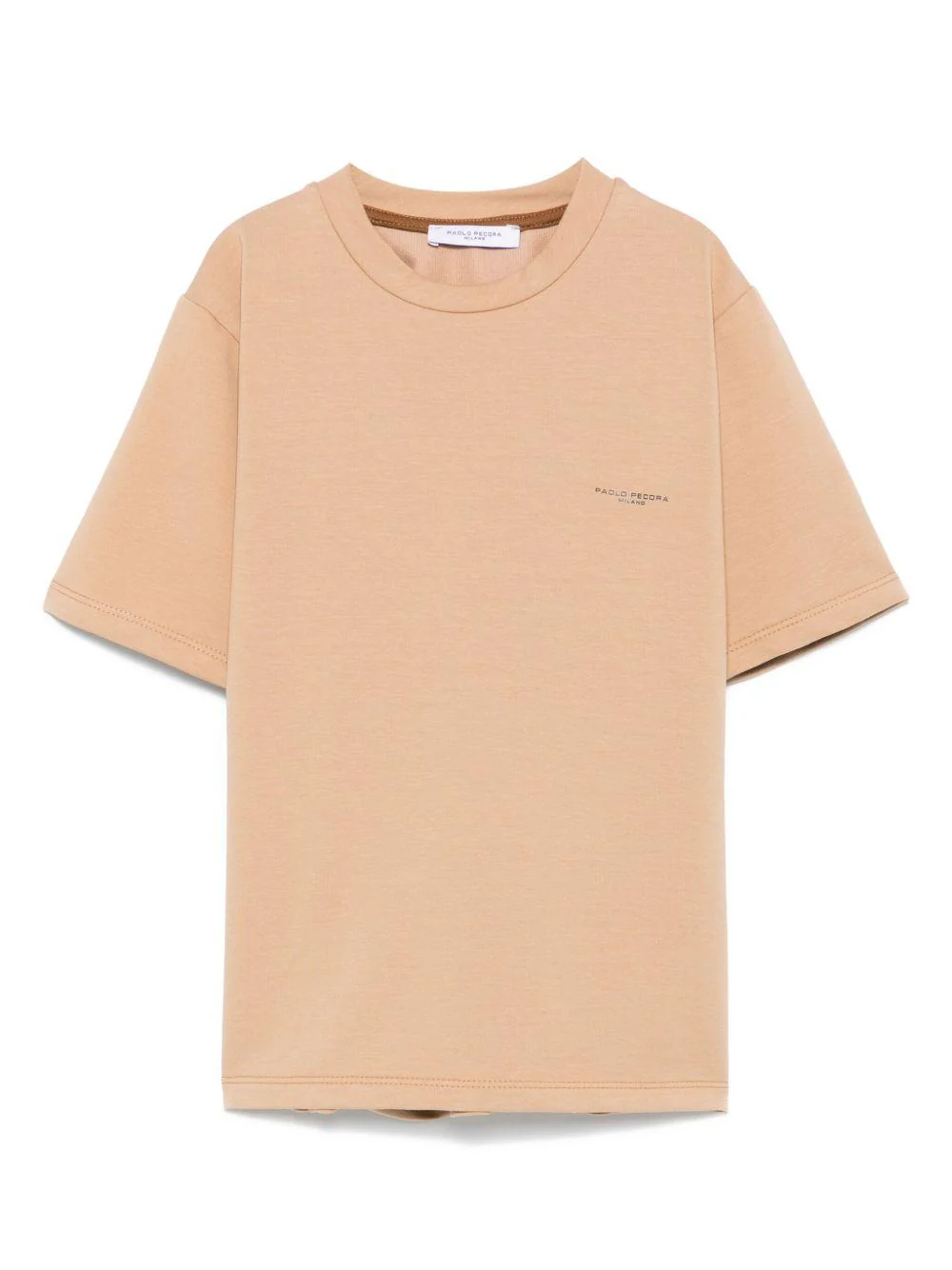 T-shirt per bambino Paolo Pecora Kids beige con logo sul petto