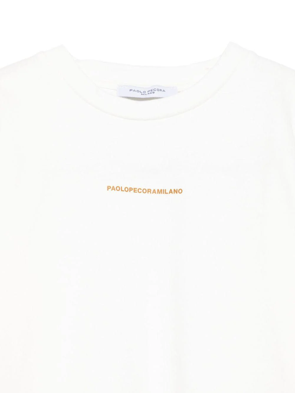 T-shirt per bambino Paolo Pecora Kids bianco a maniche lunghe con stampa - Image 3