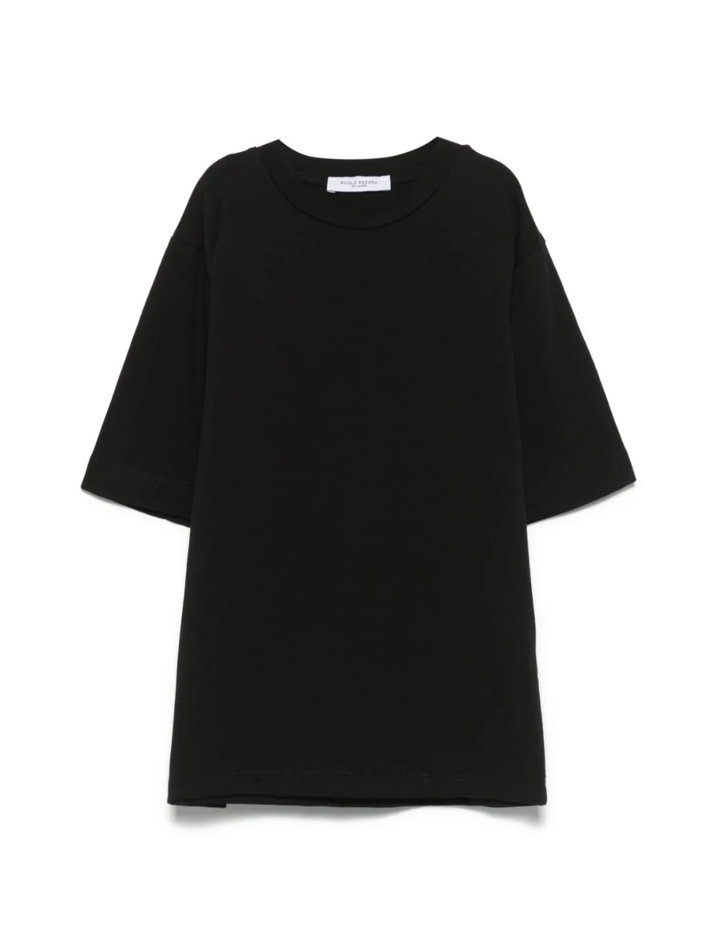 T-shirt per bambino Paolo Pecora Kids nero con logo sul retro