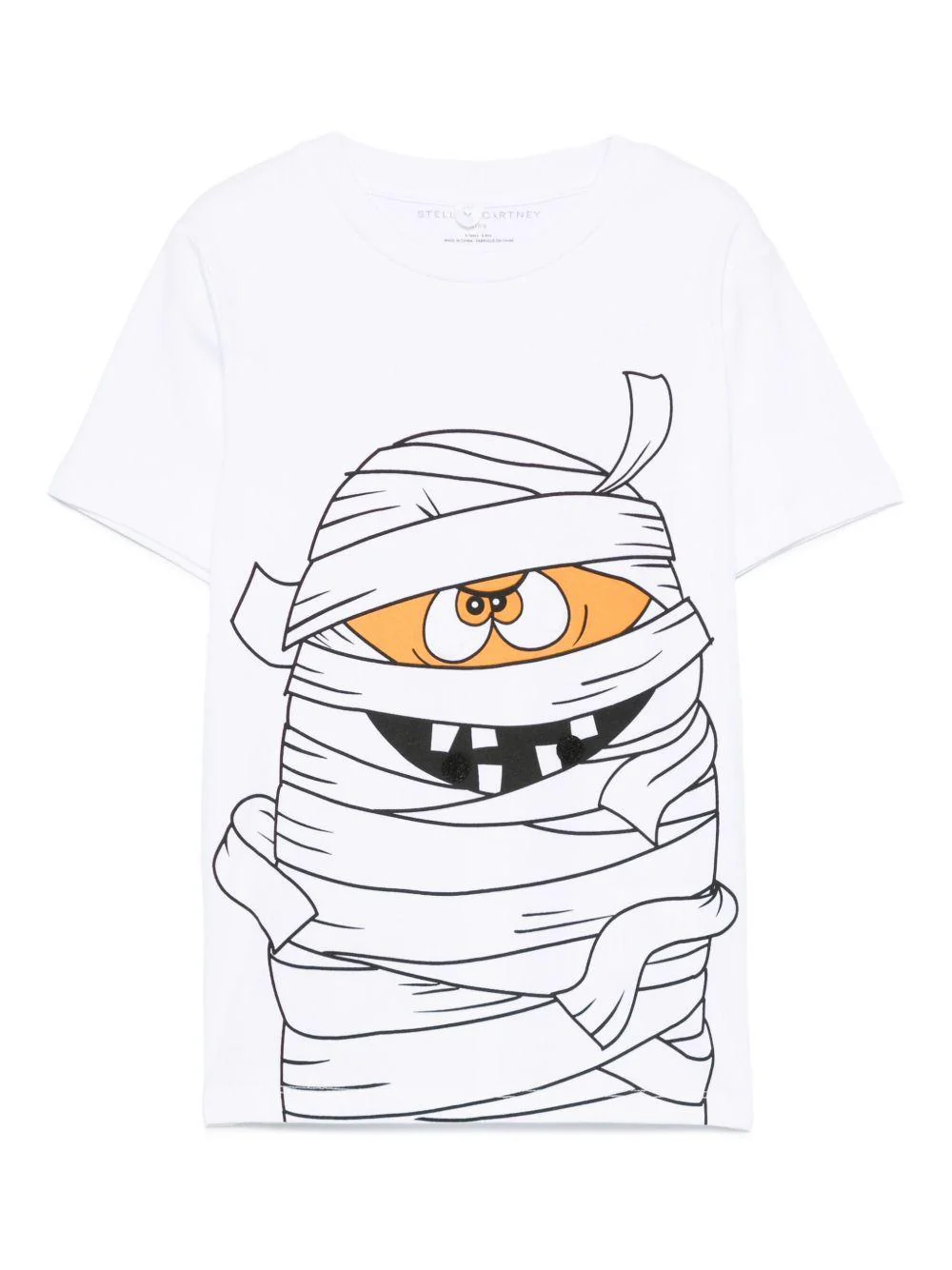 T-shirt per bambino Stella McCartney Kids bianca con stampa mummia