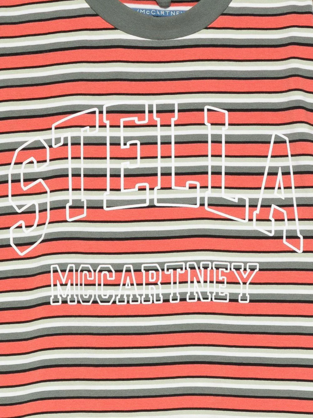 T-shirt per bambino Stella McCartney Kids multicolore con logo a righe - Image 2