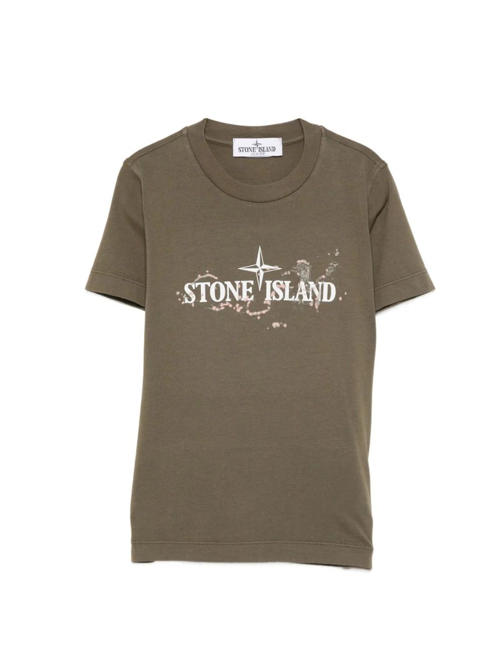 T-shirt per bambino Stone Island Junior verde con stampa del logo