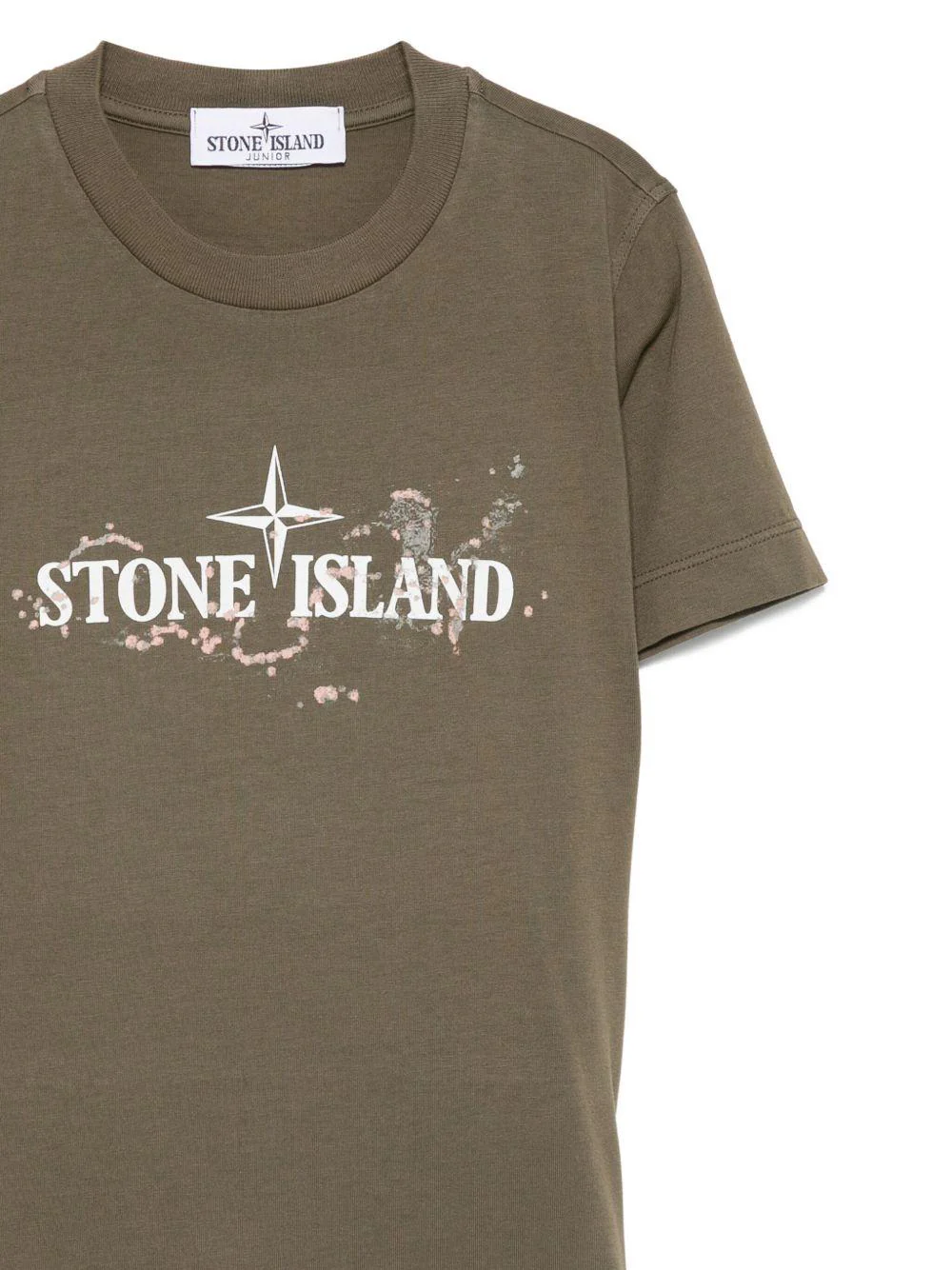 T-shirt per bambino Stone Island Junior verde con stampa del logo - Image 3