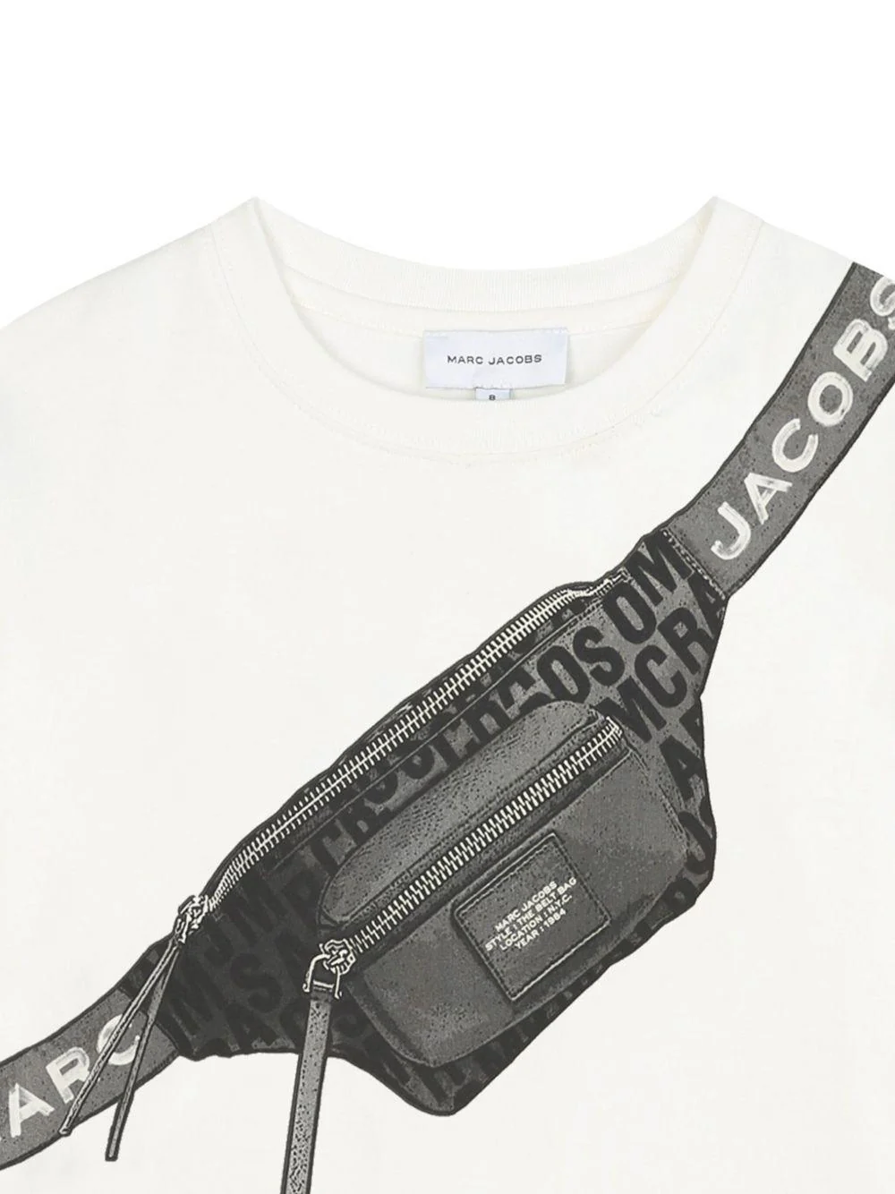 T-shirt per bambino The Marc Jacobs Kids bianco a maniche lunghe con stampa trompe l'oeil - Image 3