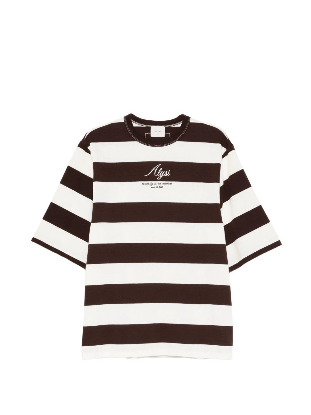 T-shirt per donna Alysi multicolor con design a righe
