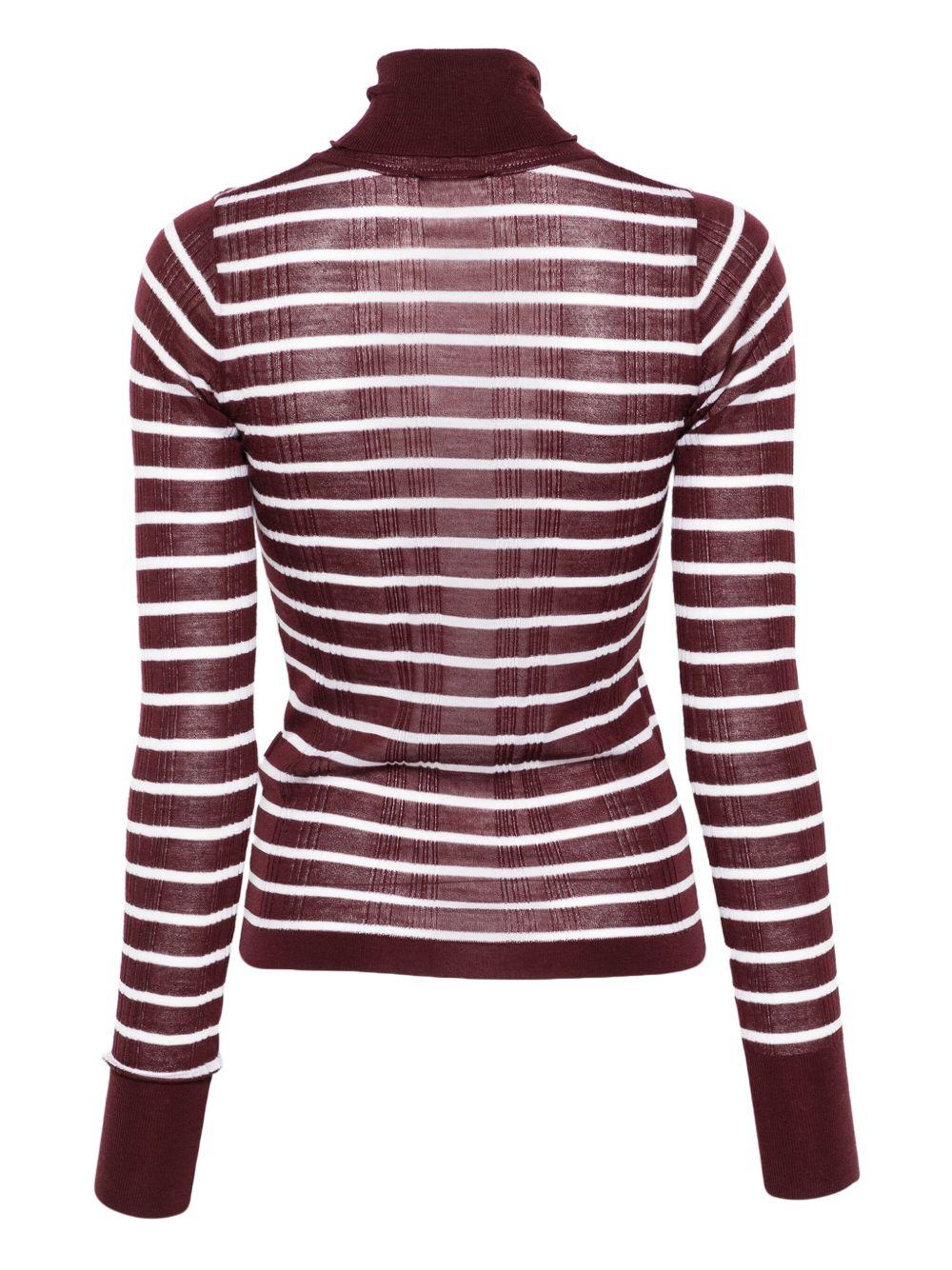 T-shirt per donna ALYSI viola con collo alto - Image 2