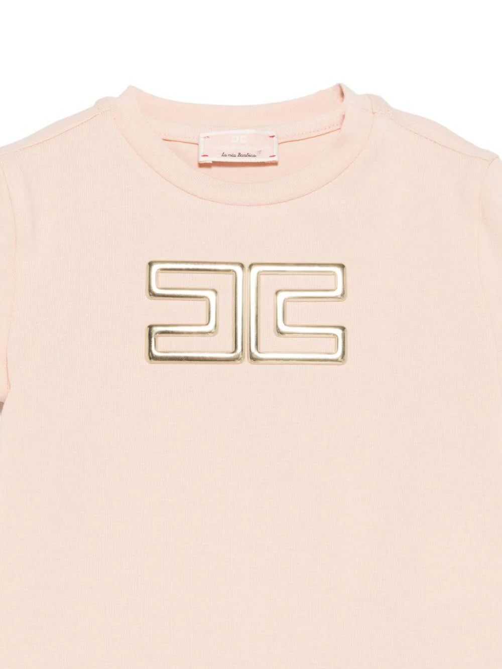 T-shirt per neonarta Elisabetta Franchi La Mia Bambina rosa con dettaglio logo - Image 3