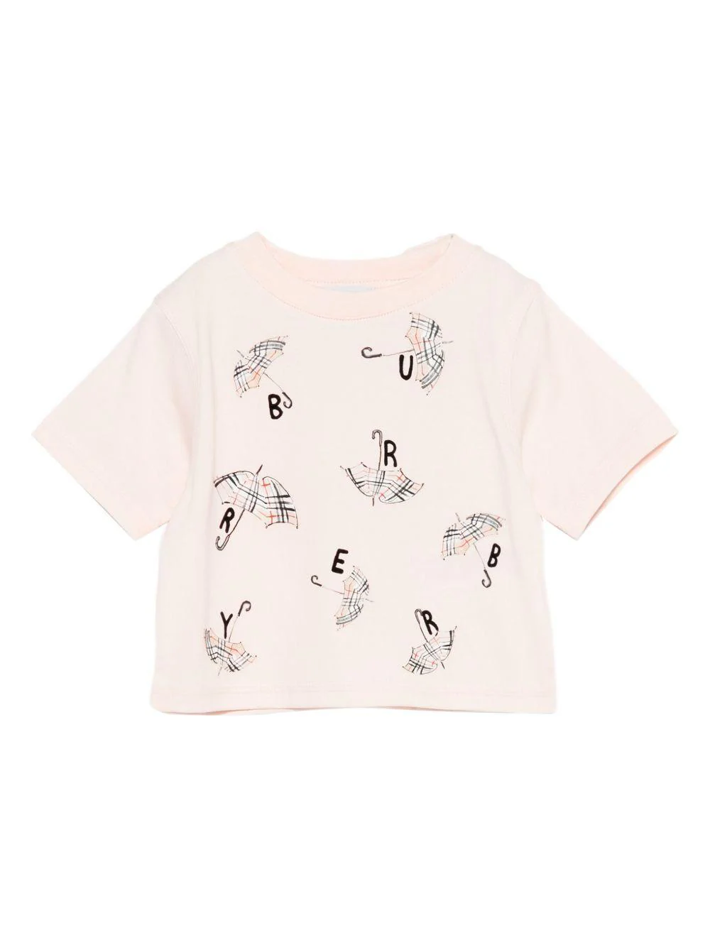 T-shirt per neonata Burberry Kids rosa con stampa con ombrelli