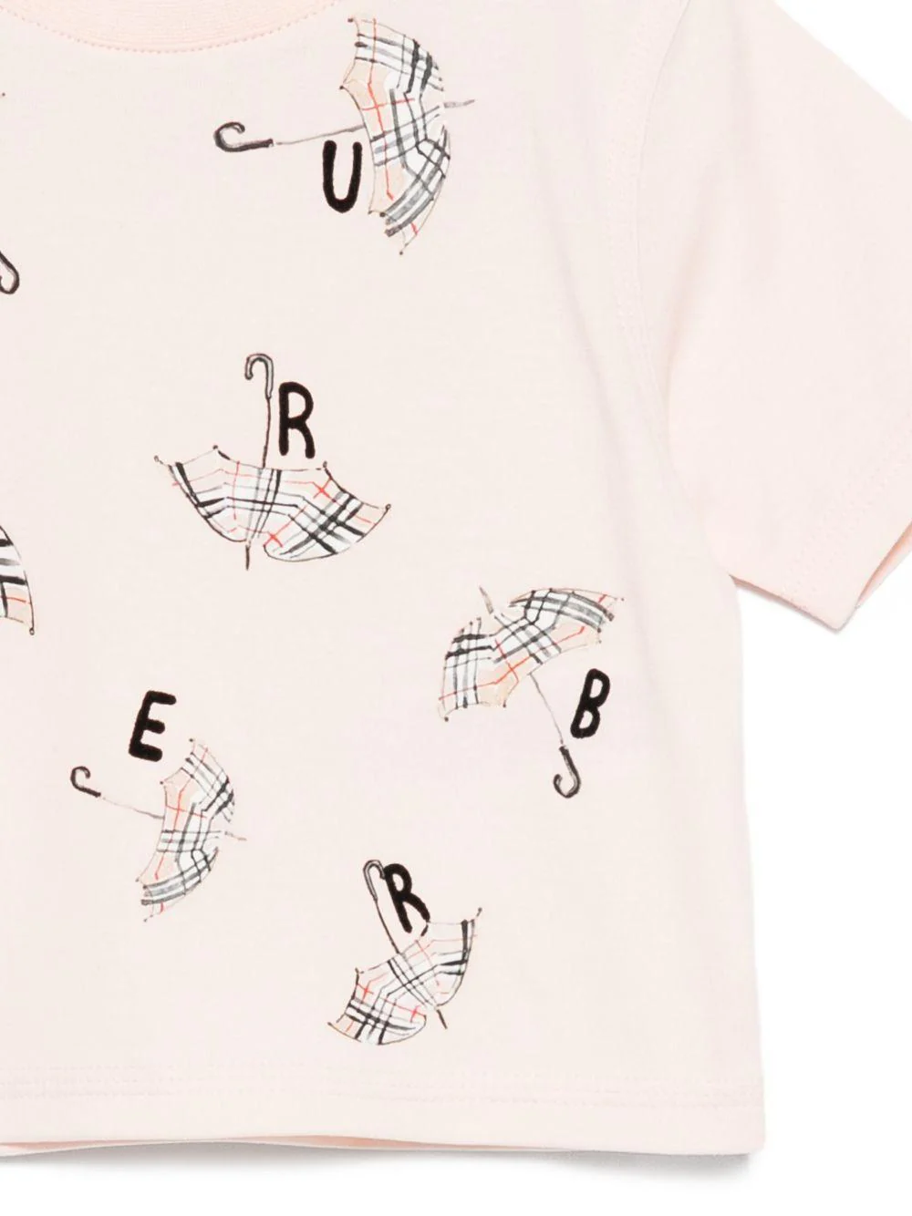 T-shirt per neonata Burberry Kids rosa con stampa con ombrelli - Image 2