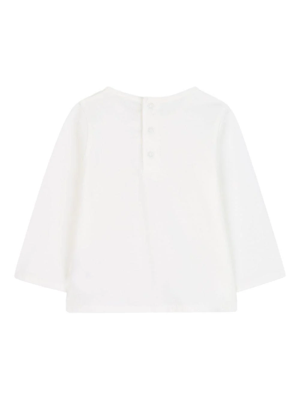 T-shirt per neonata Chloé Kids bianco a maniche lunghe con logo - Image 2