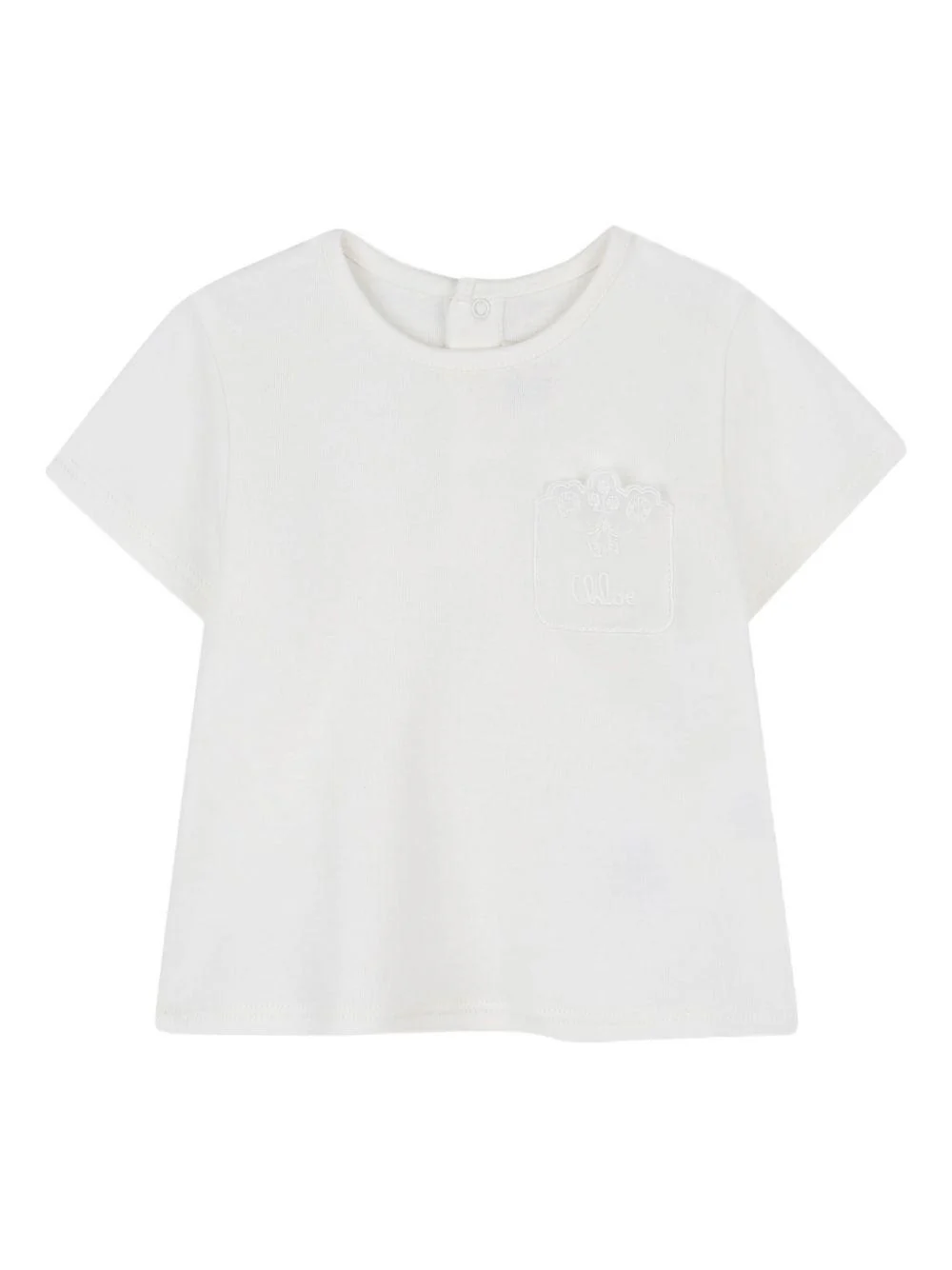 T-shirt per neonata Chloé Kids bianco con decorazione