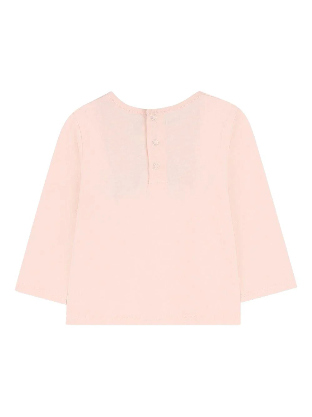 T-shirt per neonata Chloé Kids rosa a maniche lunghe con logo - Image 2