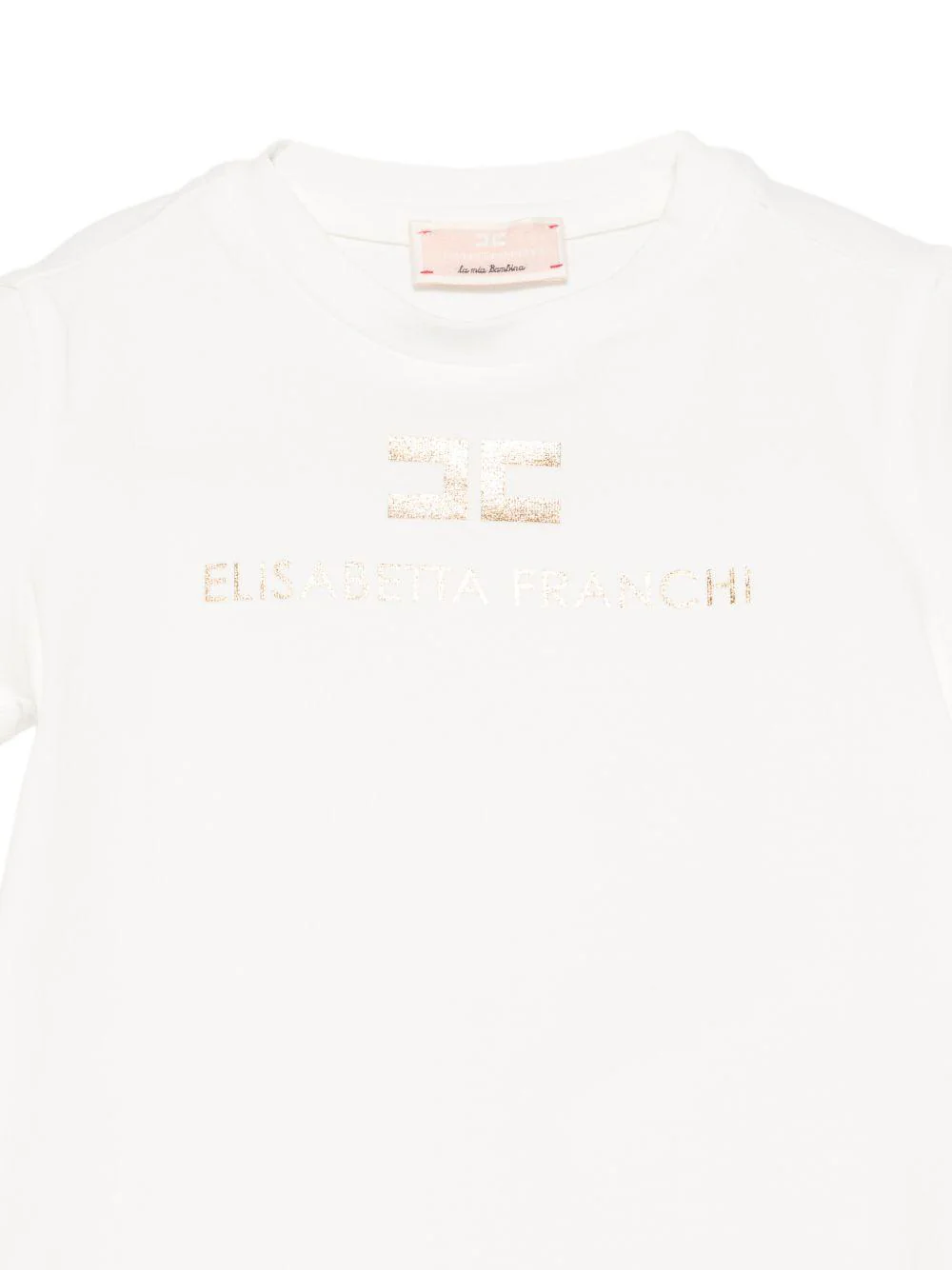 T-shirt per neonata Elisabetta Franchi La Mia Bambina bianca con dettaglio logo - Image 2