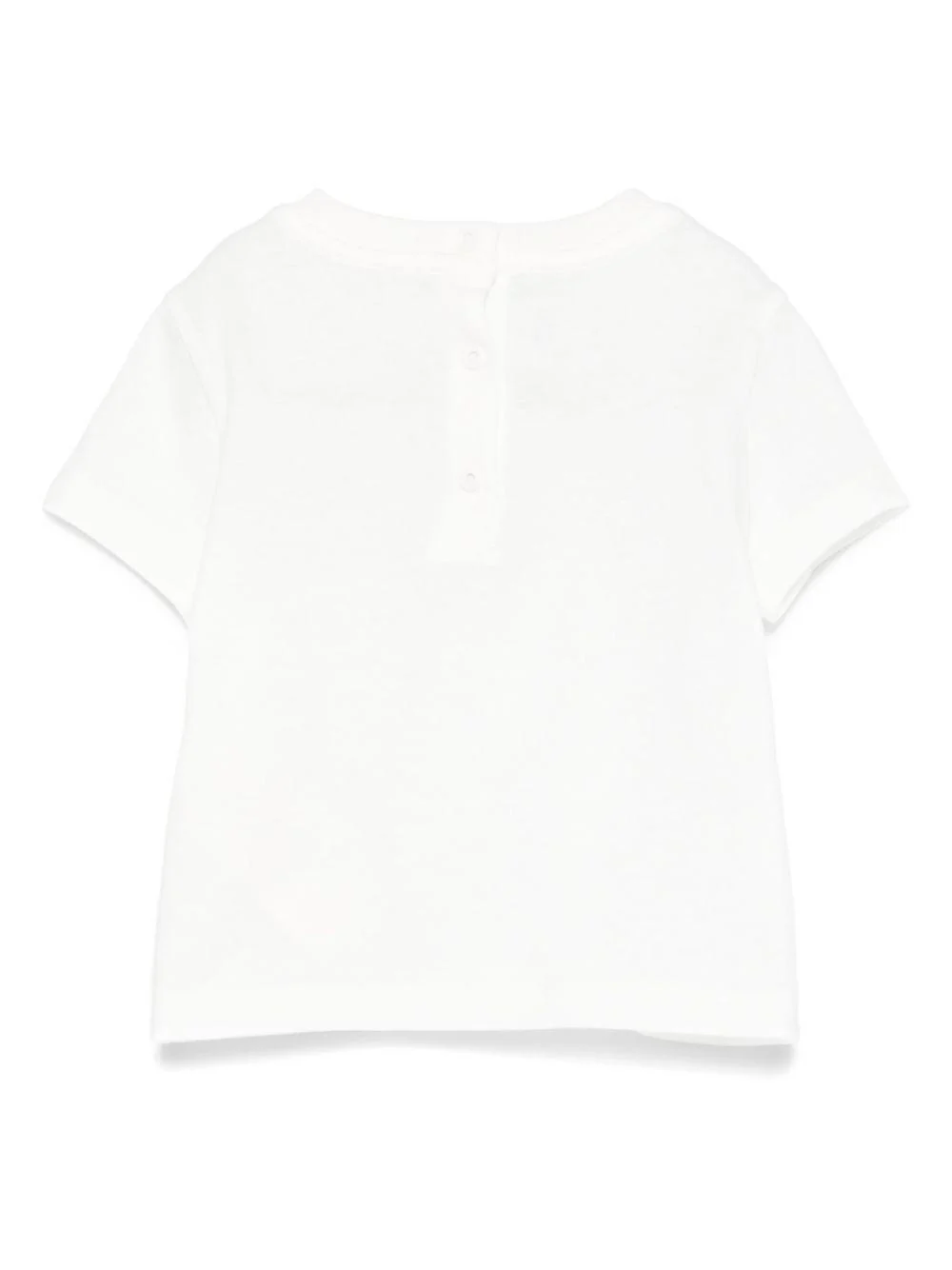 T-shirt per neonata Fendi Kids bianco con logo a fiori - Image 2