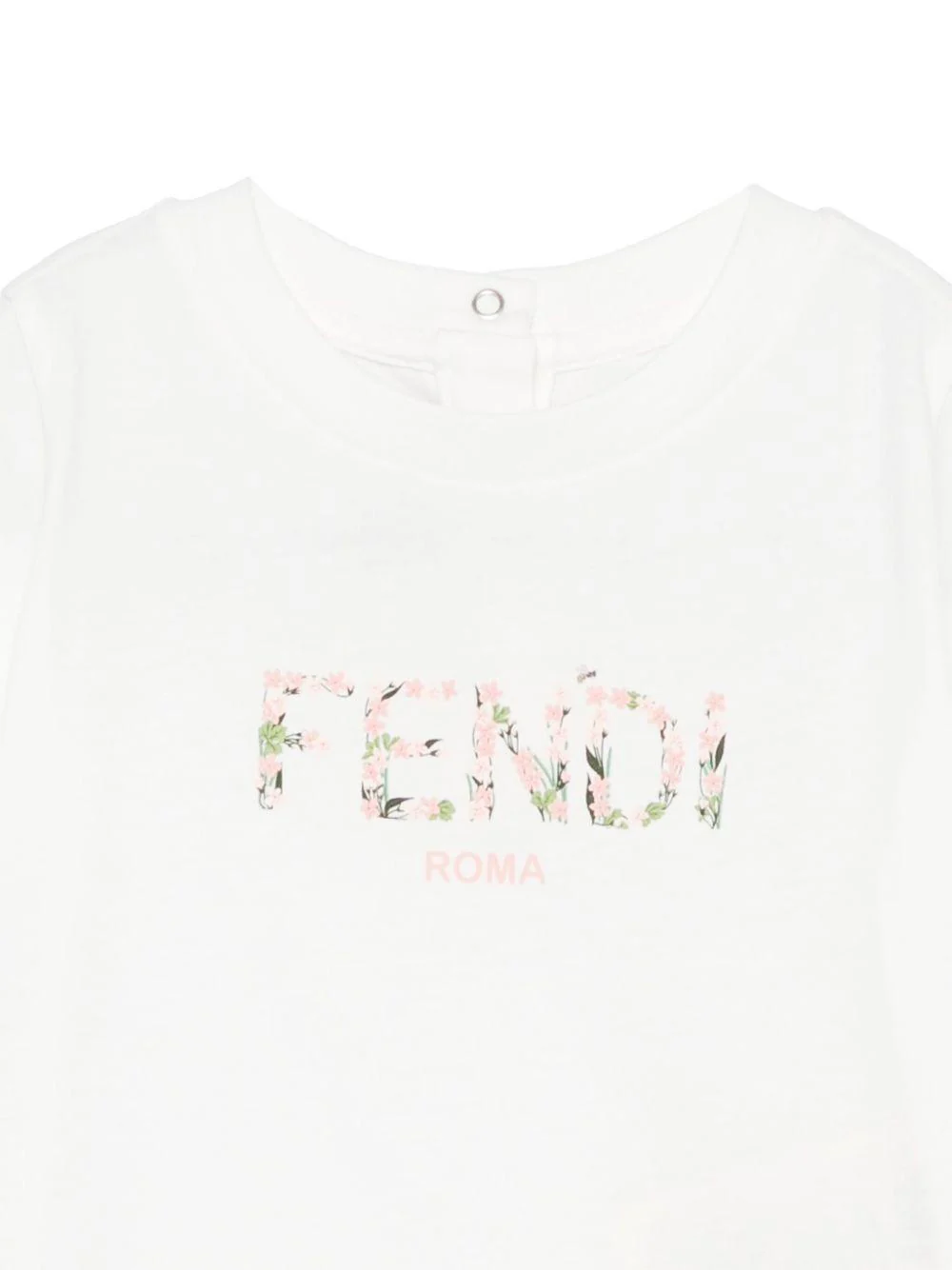 T-shirt per neonata Fendi Kids bianco con logo - Image 2