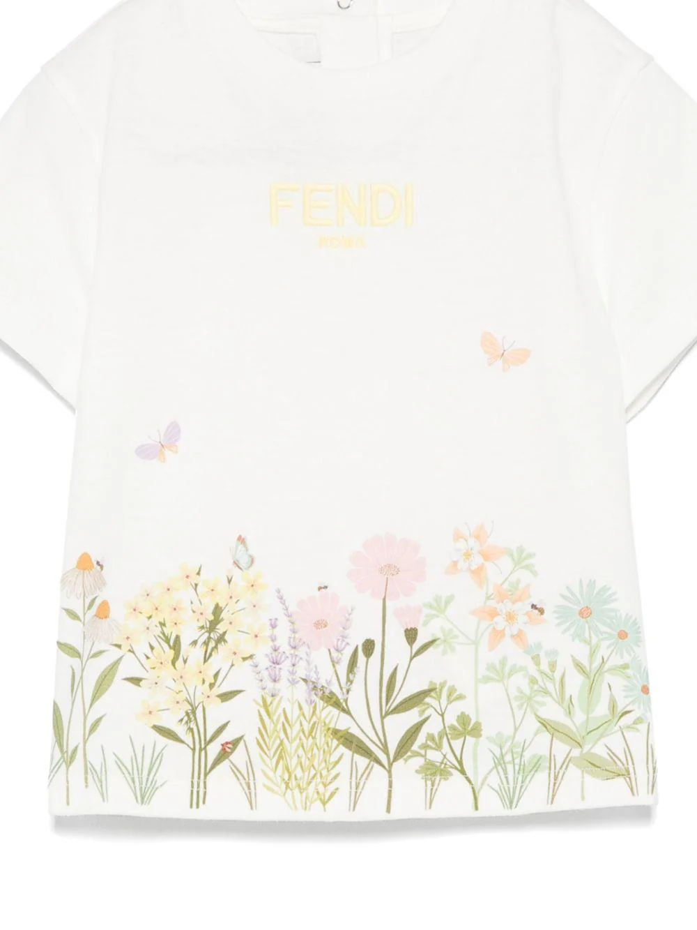 T-shirt per neonata Fendi Kids bianco con logo - Image 3