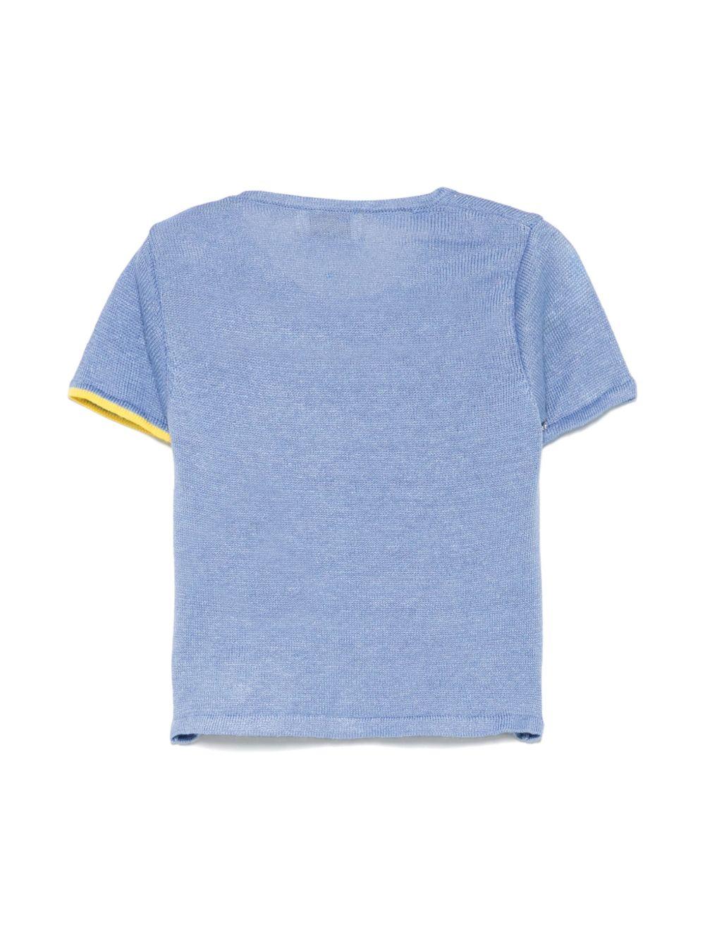 T-shirt per neonata Gensami kids azzurro in maglia - Image 2