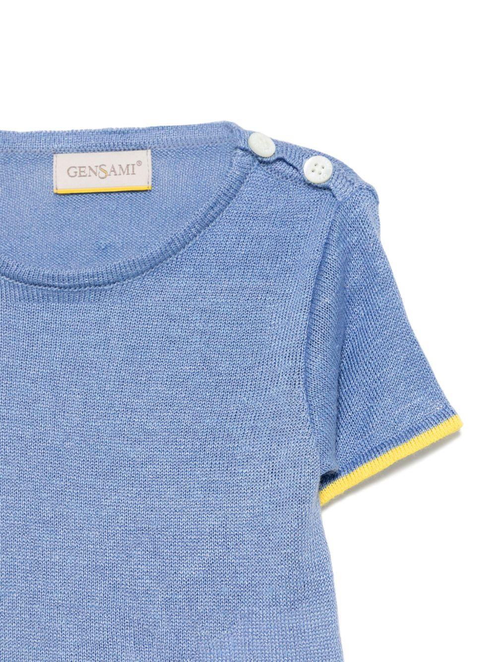 T-shirt per neonata Gensami kids azzurro in maglia - Image 3