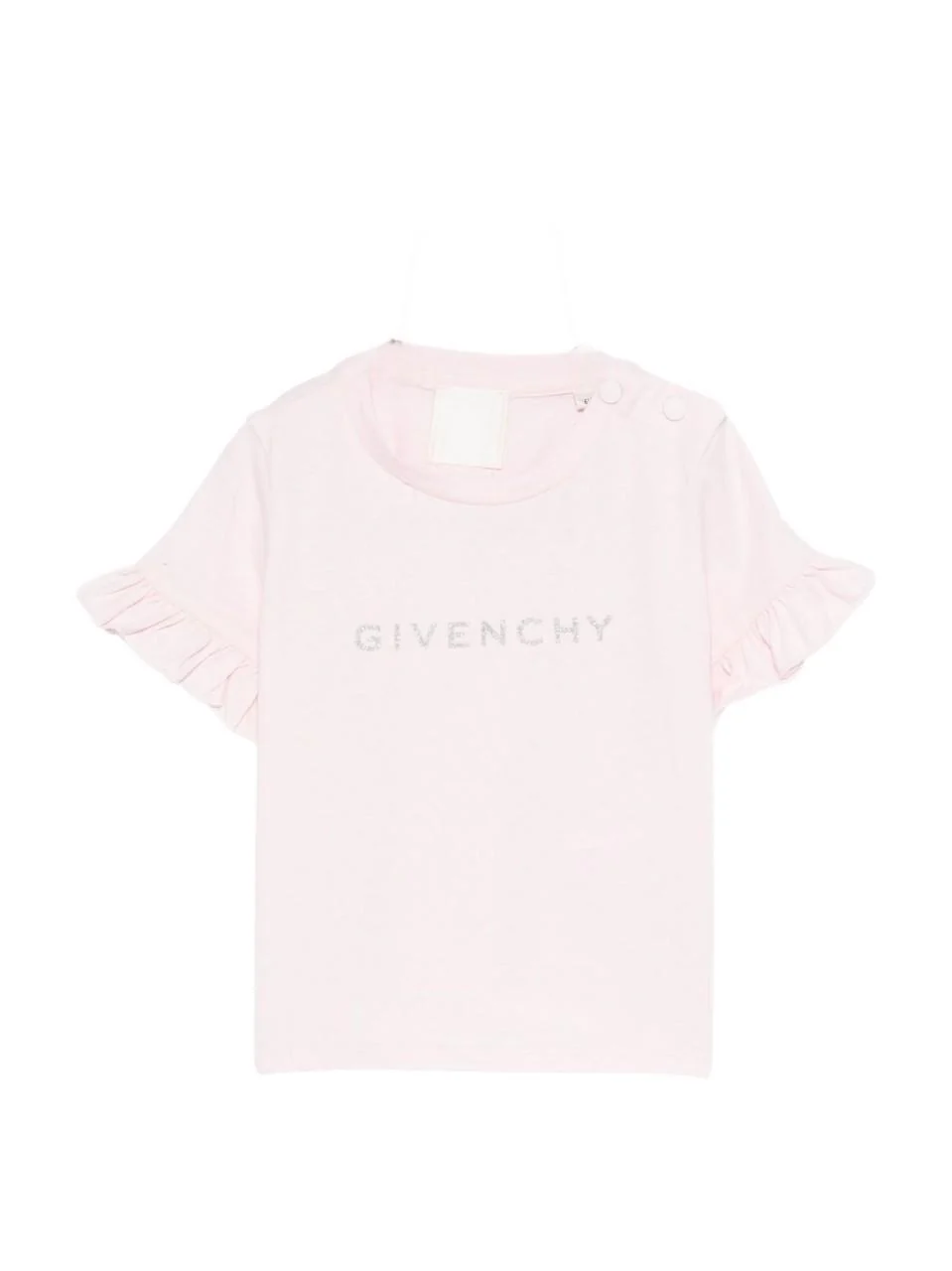 T-shirt per neonata Givenchy Kids rosa con maniche arricciate