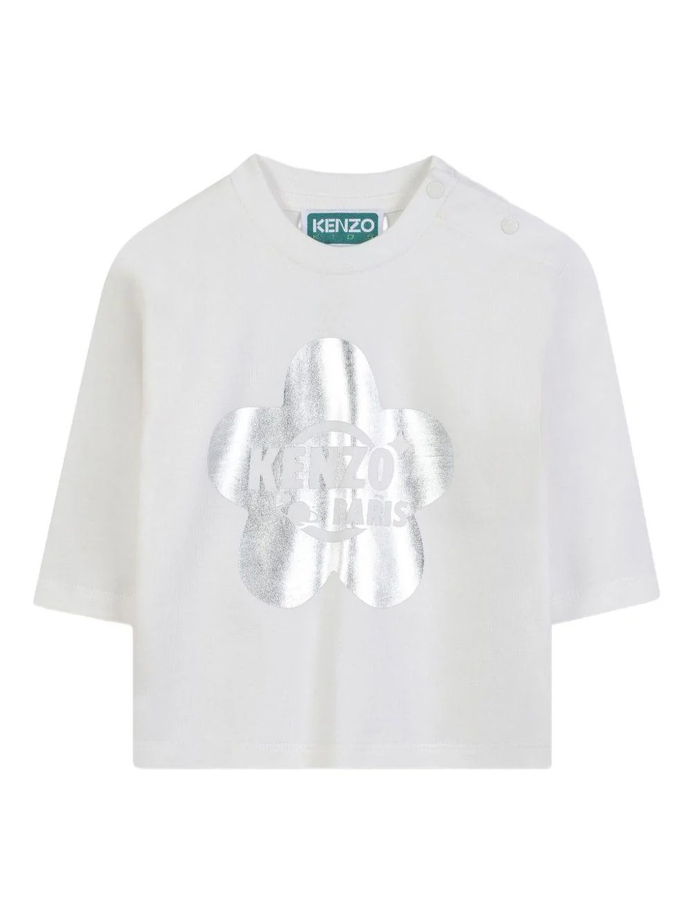 T-shirt per neonata Kenzo Kids bianca con stampa Boke Flower