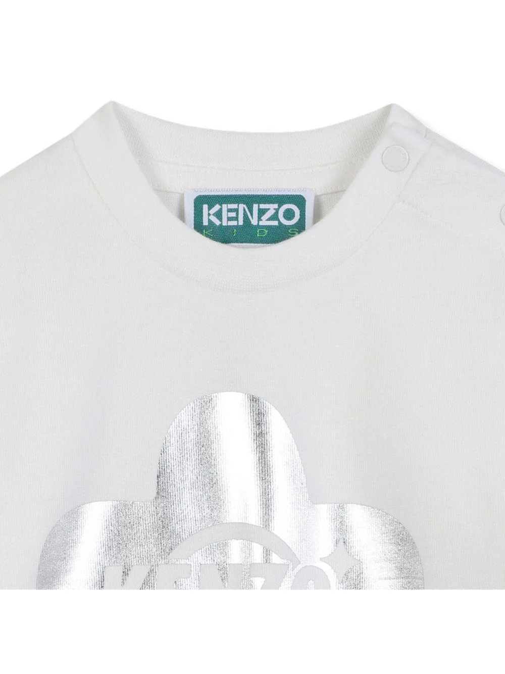 T-shirt per neonata Kenzo Kids bianca con stampa Boke Flower - Image 2