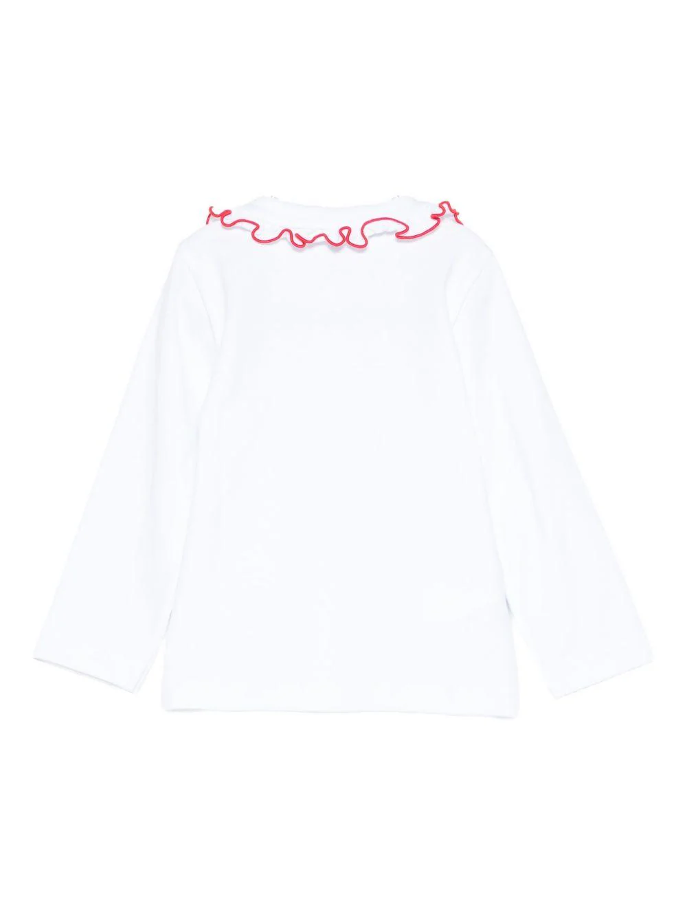 T-shirt per neonata Mariella Ferrari bianca con colletto arricciato - Image 2