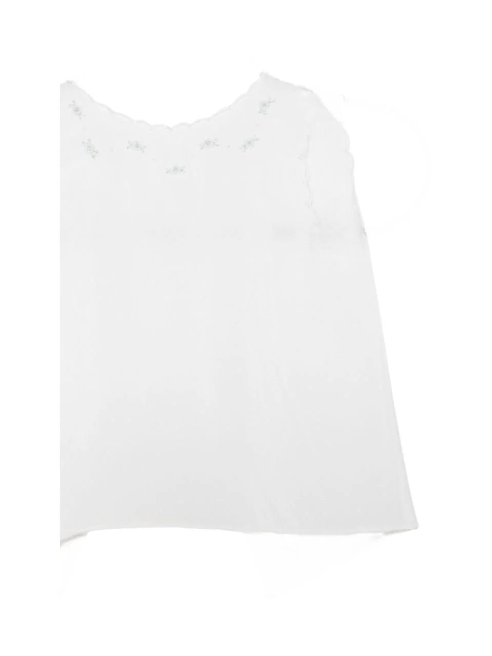 T-shirt per neonata Mariella Ferrari bianca con dettagli ricamati - Image 2