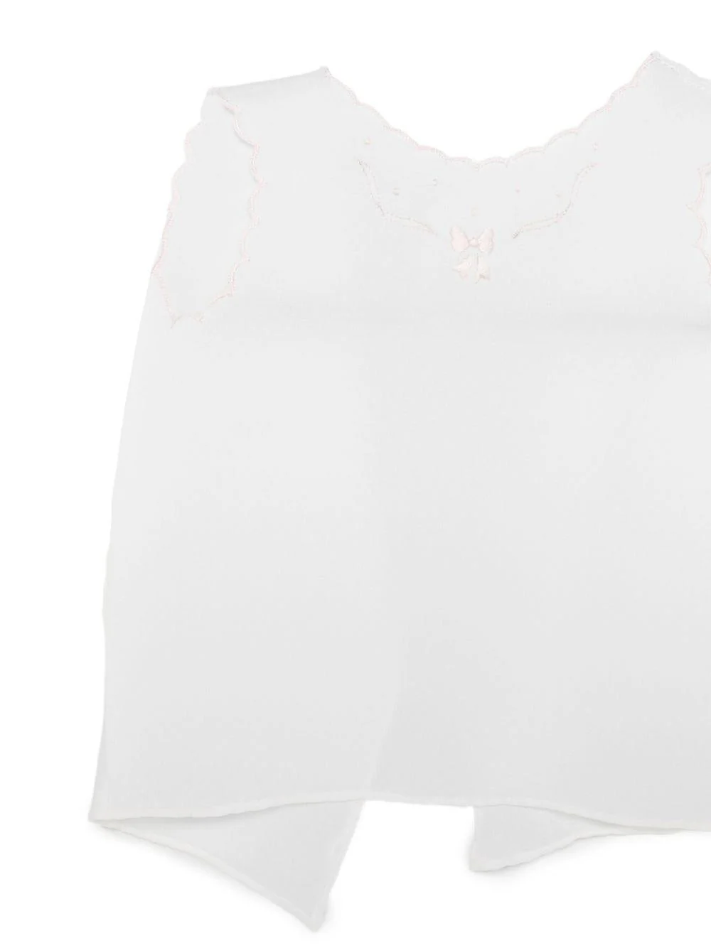 T-shirt per neonati Mariella Ferrari bianca con dettagli ricamati rosa - Image 2